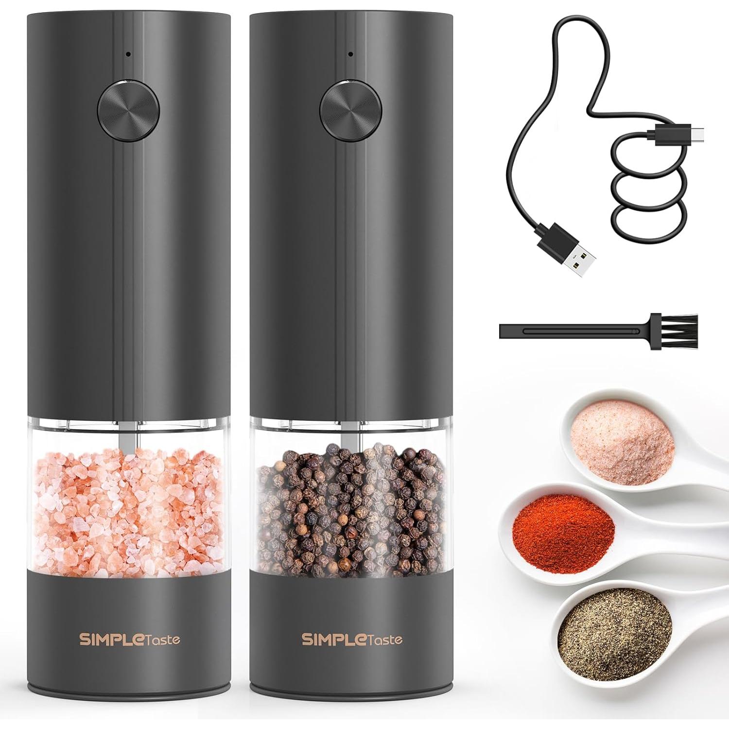 Juego de Molinillos Eléctricos de Sal y Pimienta SIMPLETASTE