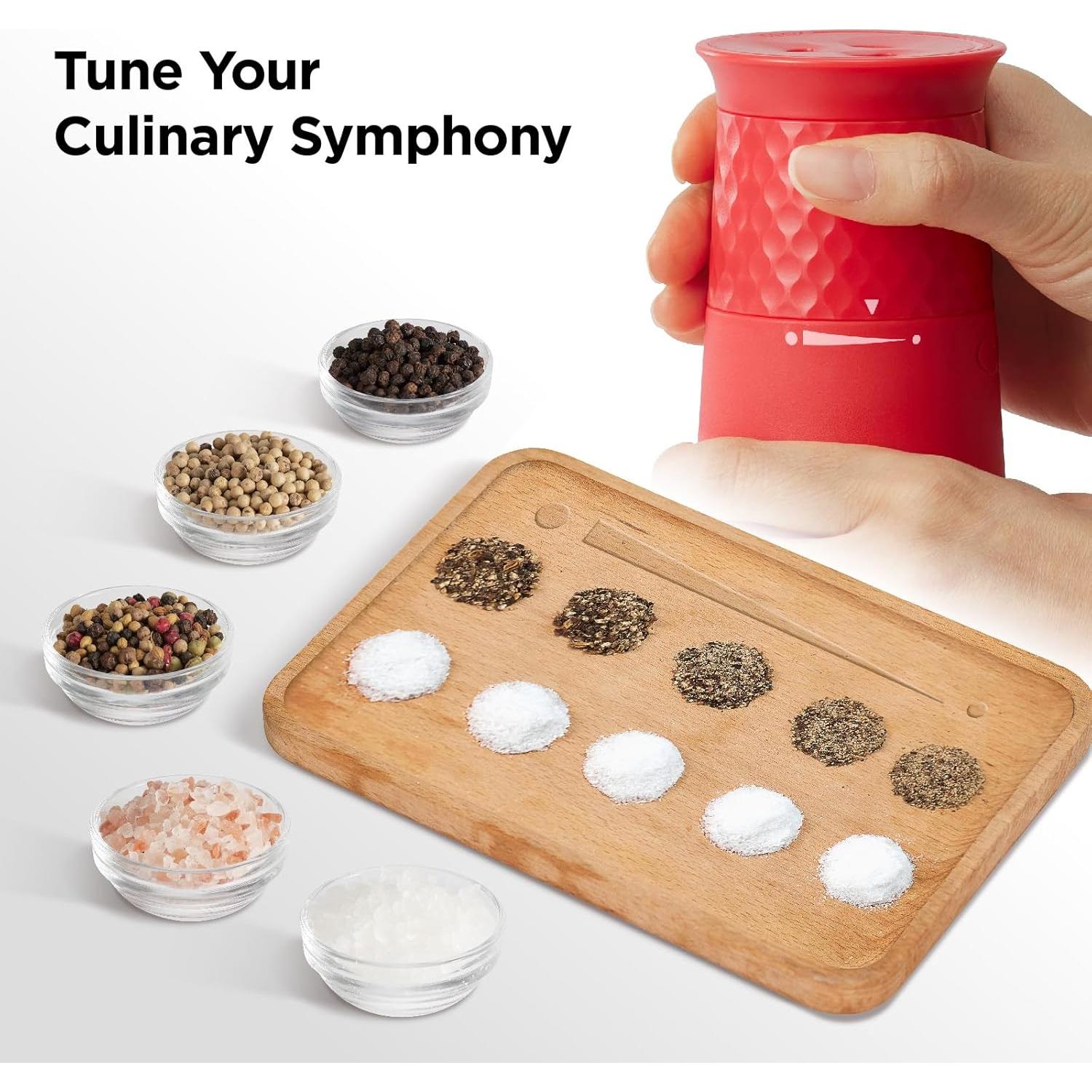 Juego de Molinillos de Sal y Pimienta Kitchen Mama - Recargables, Ajustables, 360°