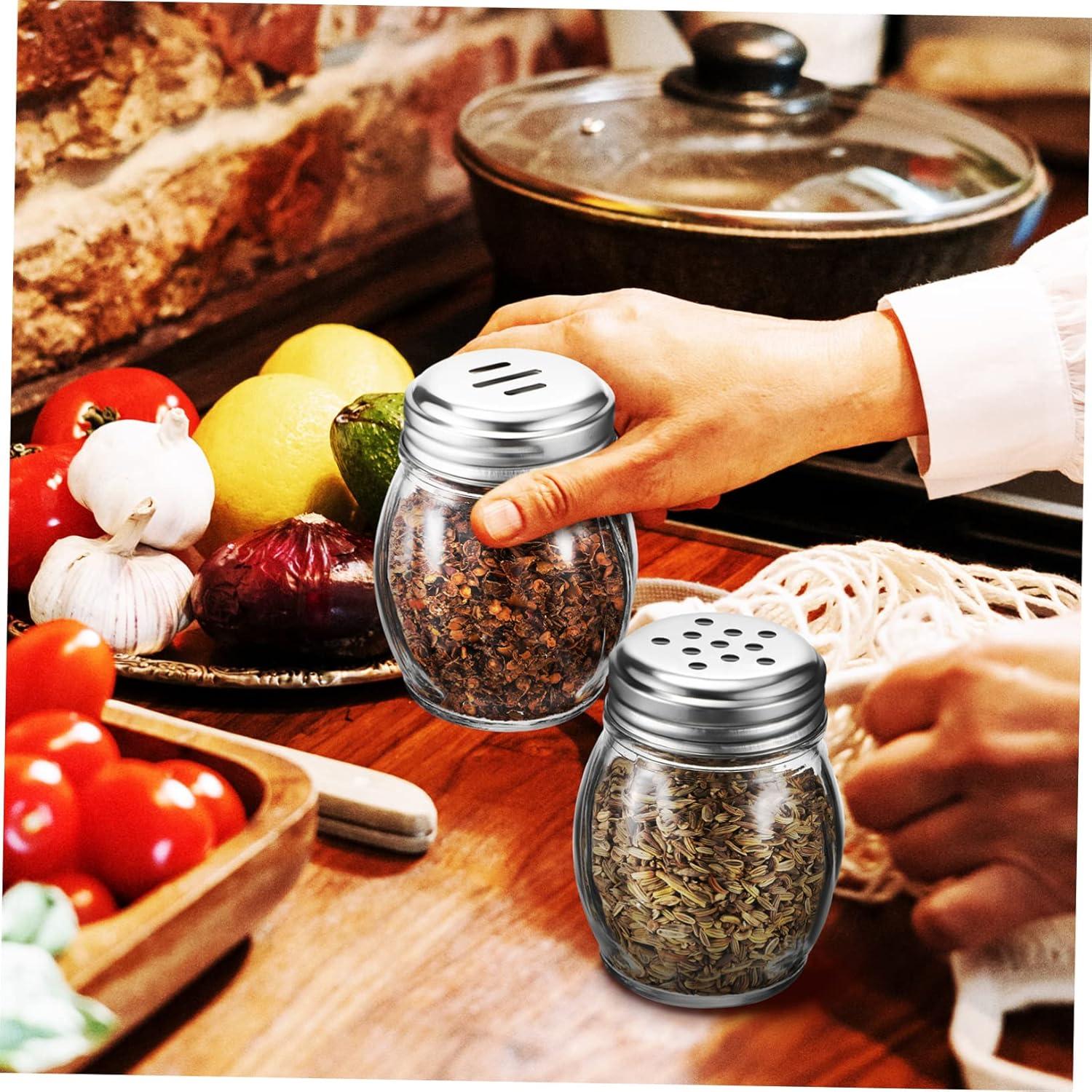 10 Tarros de Especias de Vidrio LOPUNER 150mL Transparentes