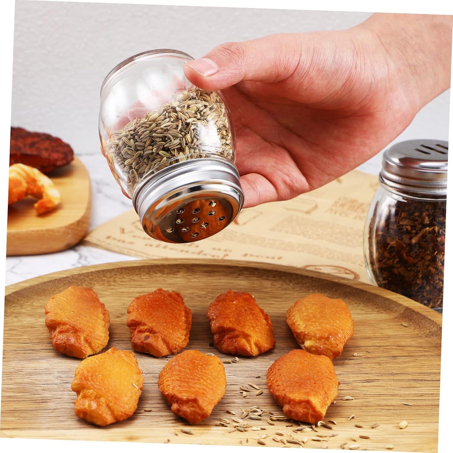 10 Tarros de Especias de Vidrio LOPUNER 150mL Transparentes