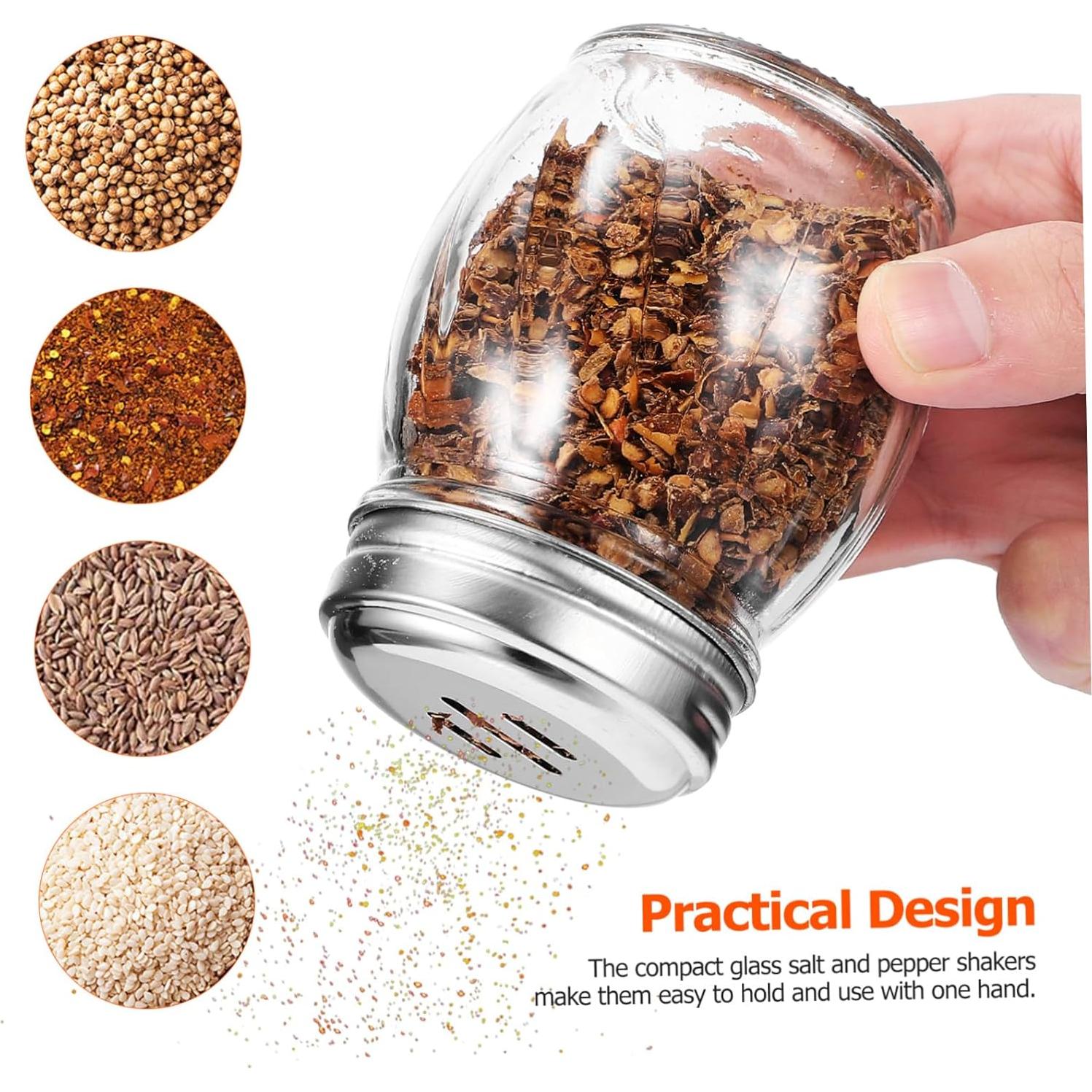 10 Tarros de Especias de Vidrio LOPUNER 150mL Transparentes