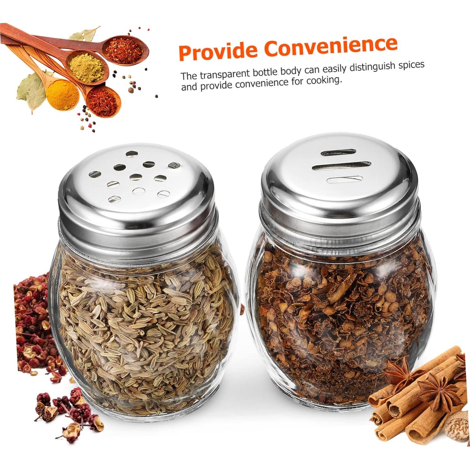 10 Tarros de Especias de Vidrio LOPUNER 150mL Transparentes