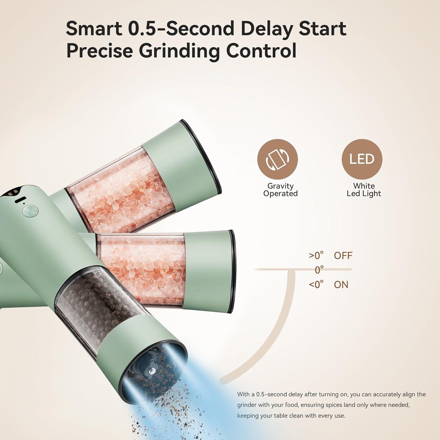 Juego de Molinillos Eléctricos de Sal y Pimienta Culinary Fun - 2pack Verde Salvia