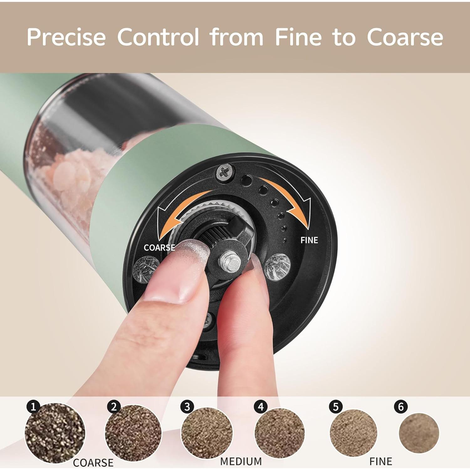 Juego de Molinillos Eléctricos de Sal y Pimienta Culinary Fun - 2pack Verde Salvia