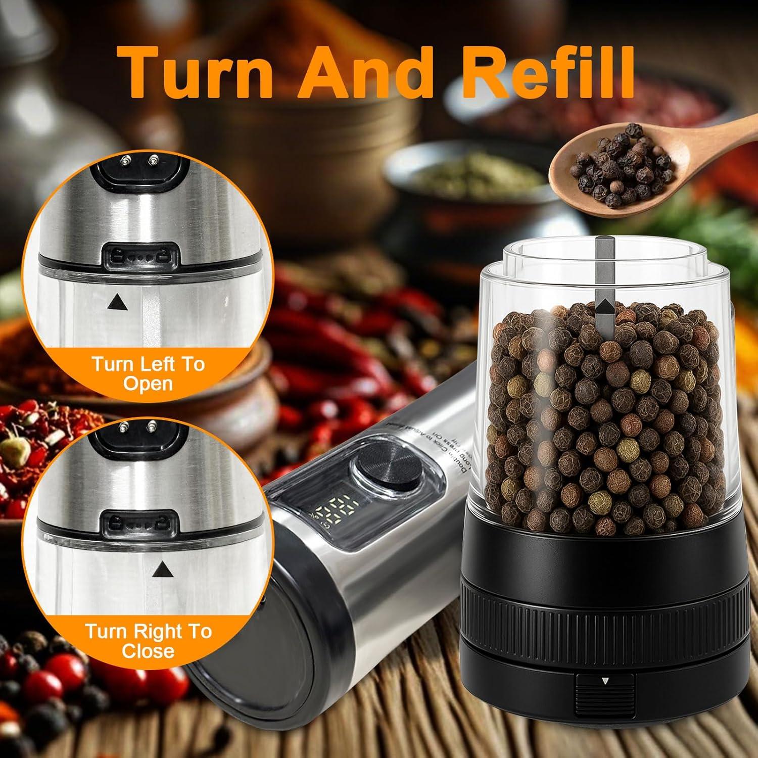 Juego de Molinillos Eléctricos de Sal y Pimienta Tentam 100ml