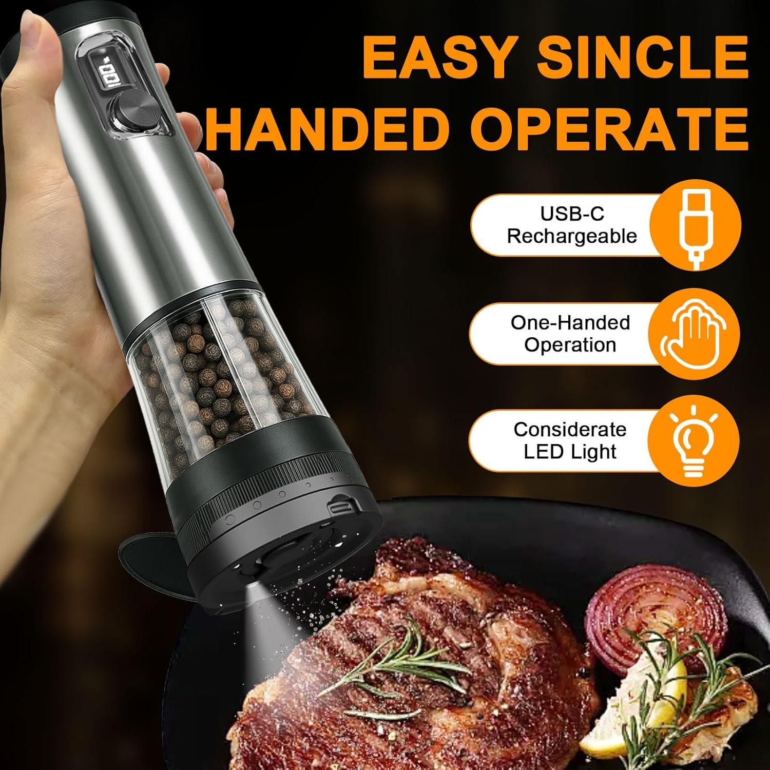 Juego de Molinillos Eléctricos de Sal y Pimienta Tentam 100ml