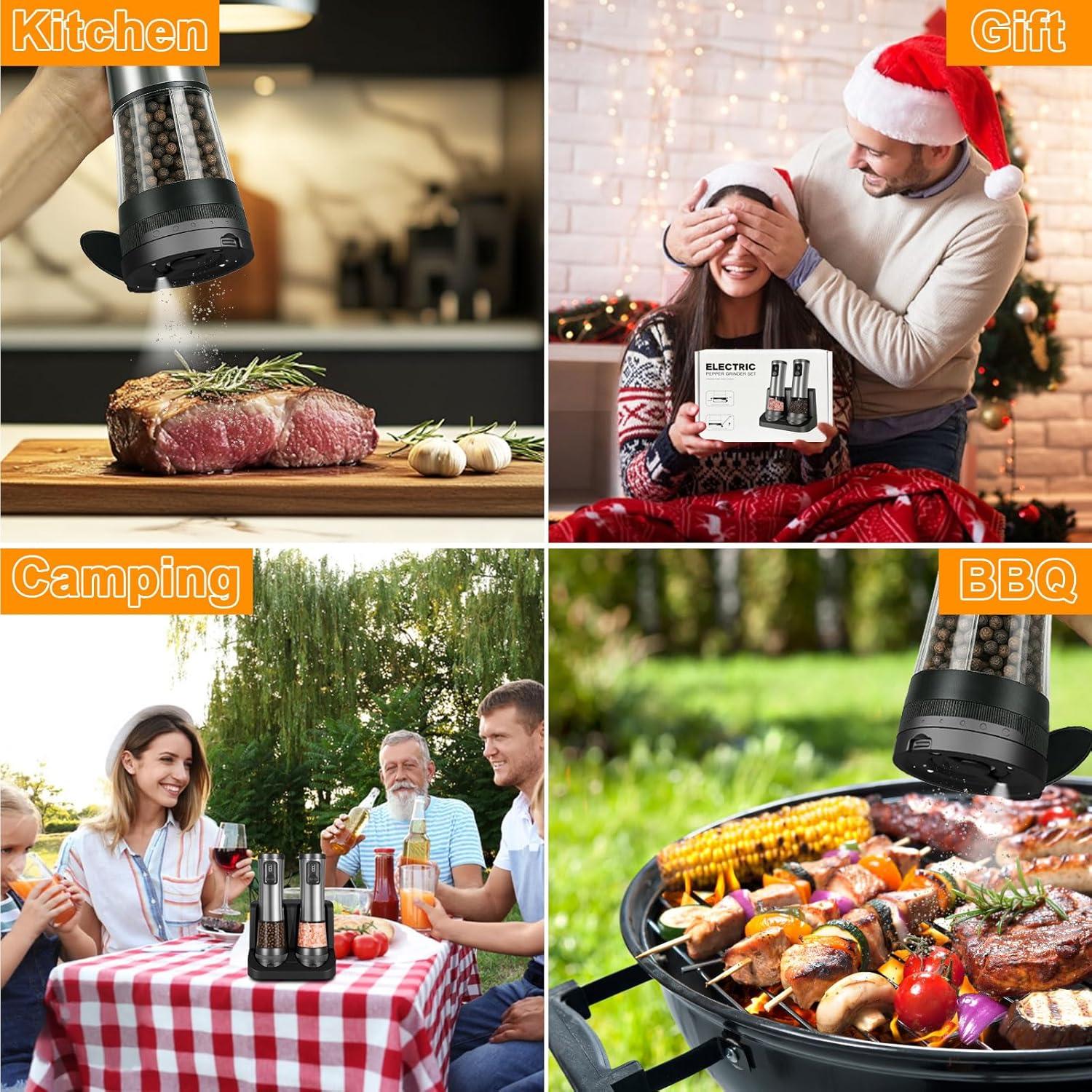 Juego de Molinillos Eléctricos de Sal y Pimienta Tentam 100ml