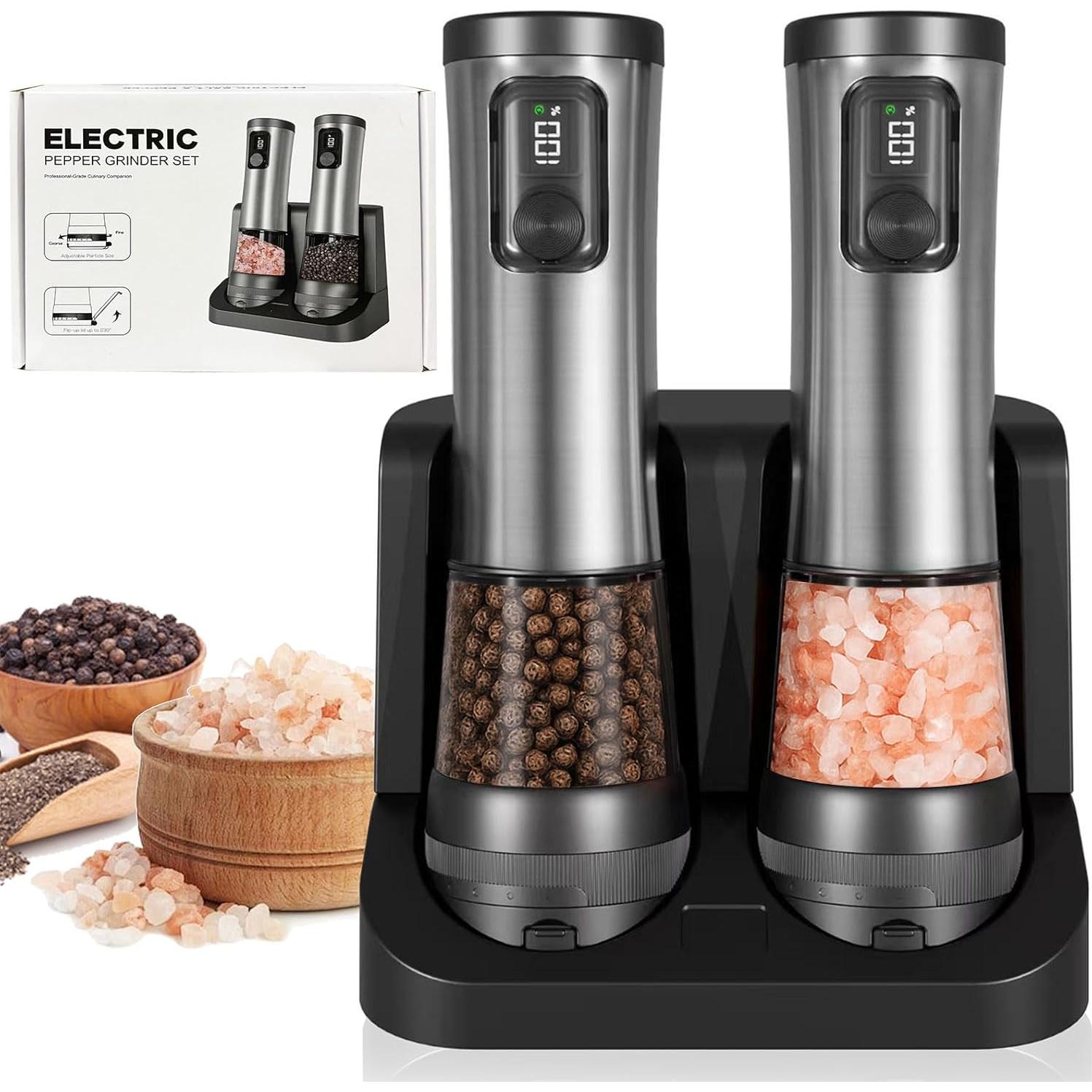 Juego de Molinillos Eléctricos de Sal y Pimienta Tentam 100ml