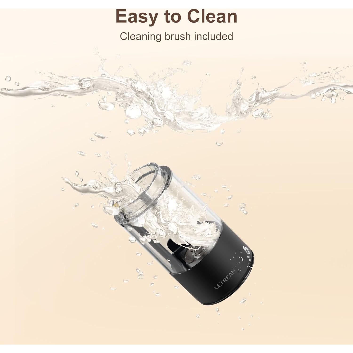 Molino de Pimienta Eléctrico Ultrean Negro Recargable 70ml