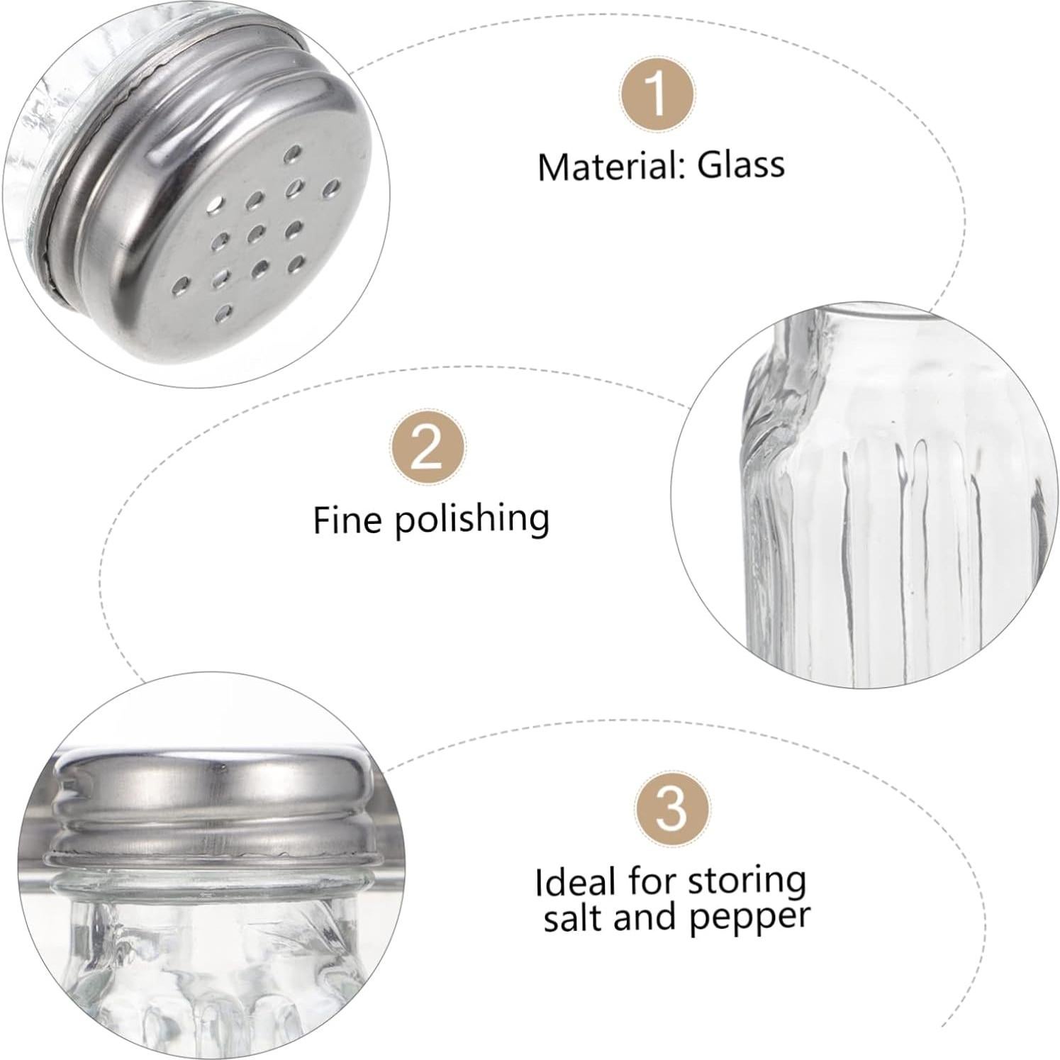 Set 6 Frascos de Especias de Vidrio HOMOBABE 9x3.5cm