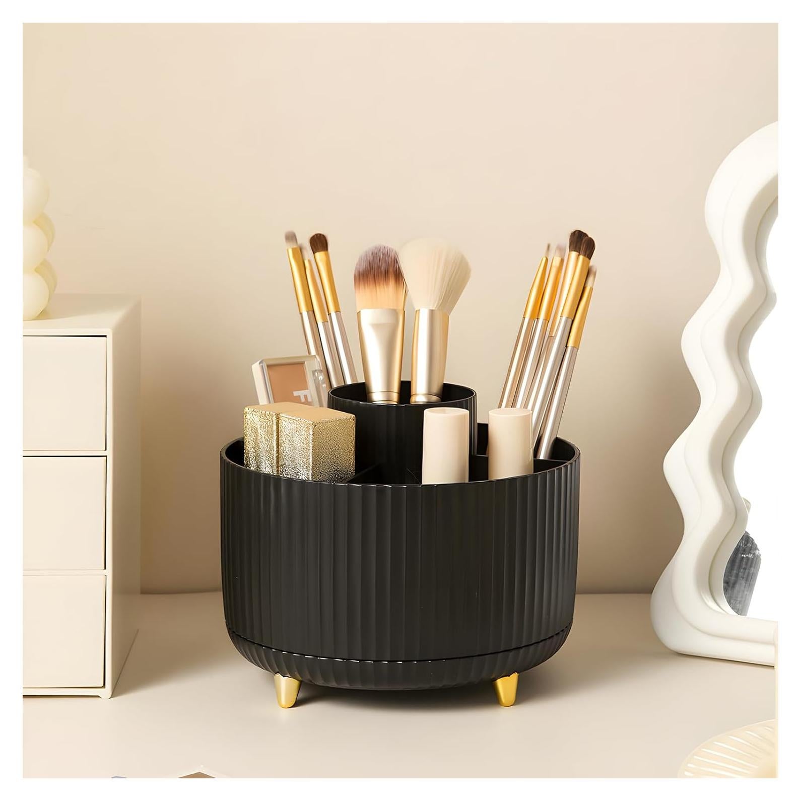 Organizador de Brochas de Maquillaje Giratorio Diesisa - Negro