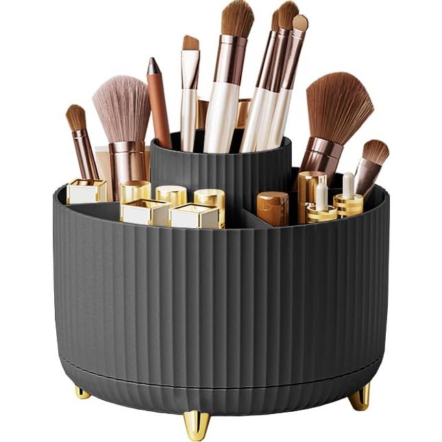 Organizador de Brochas de Maquillaje Giratorio Diesisa - Negro