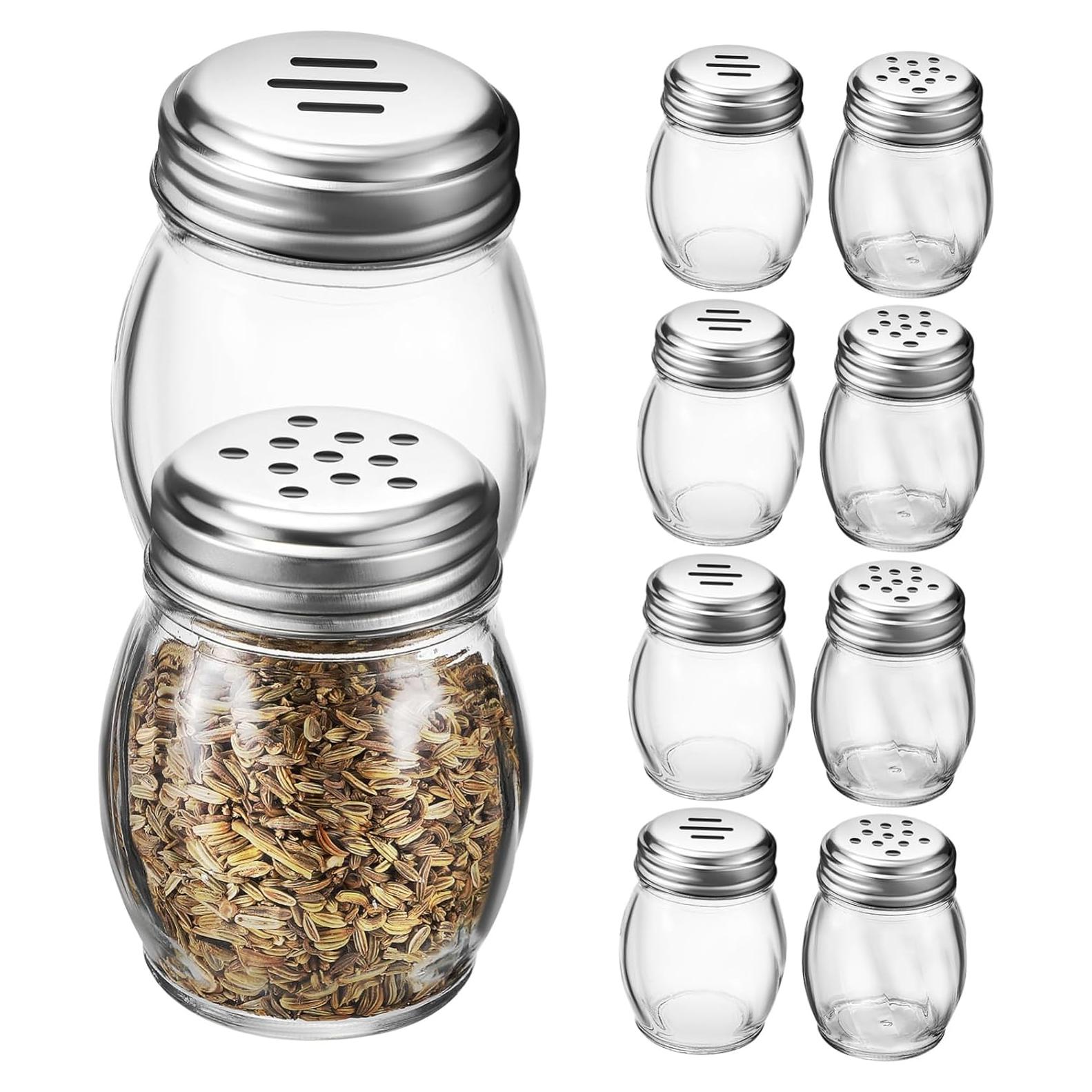 10 Tarros de Especias de Vidrio OHPHCALL 150mL Transparentes