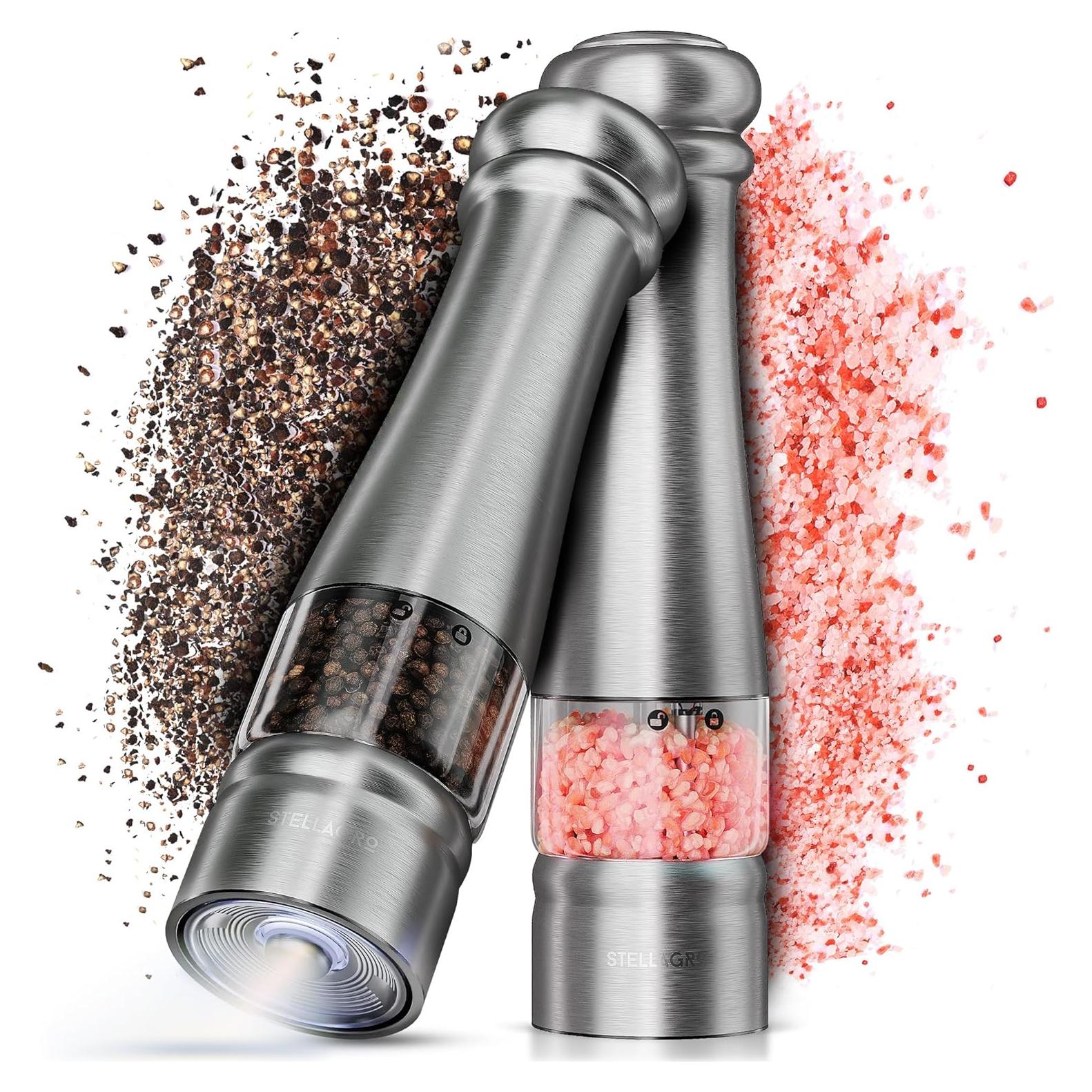 Juego de Molinillos Eléctricos de Sal y Pimienta Stellagro 35g