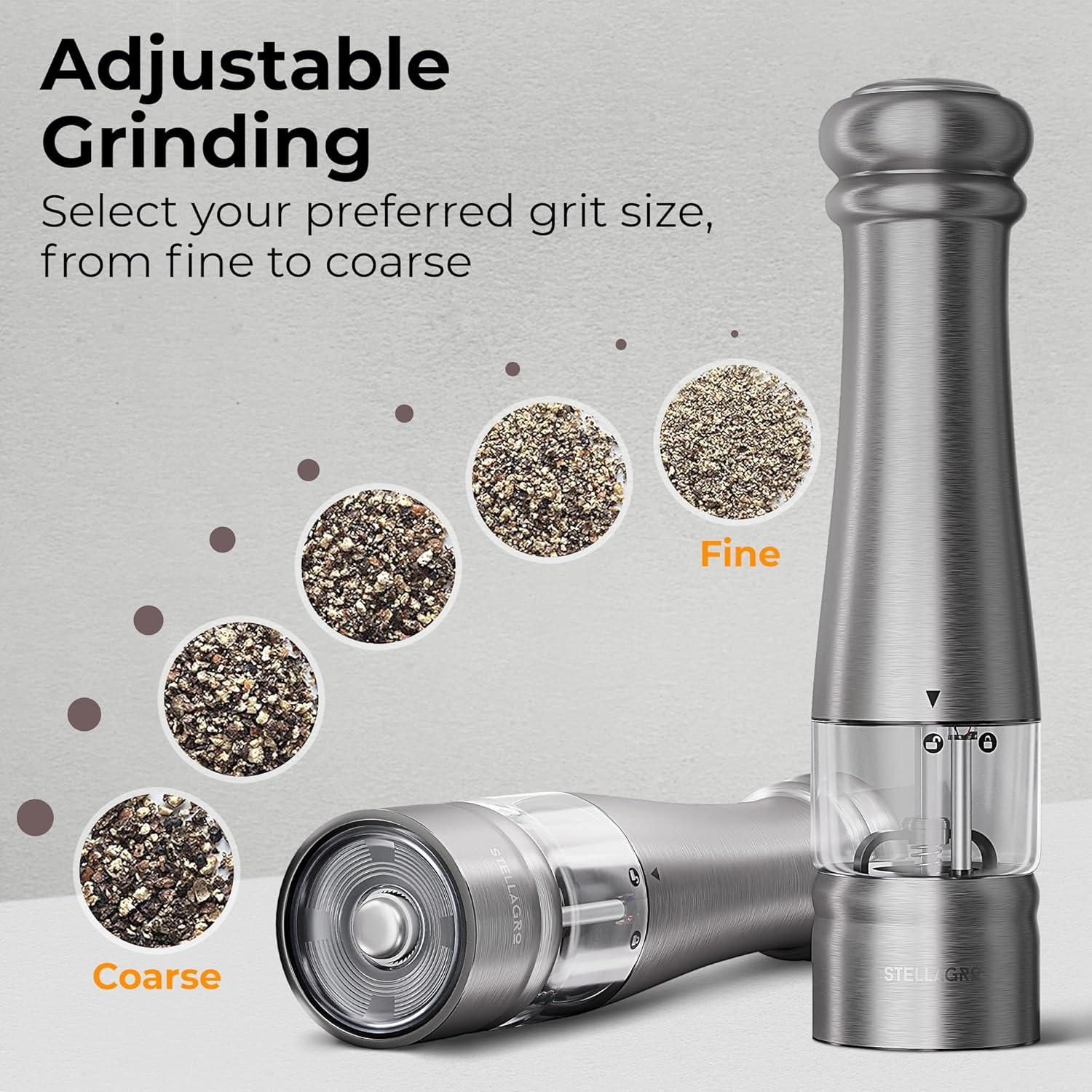 Juego de Molinillos Eléctricos de Sal y Pimienta Stellagro 35g