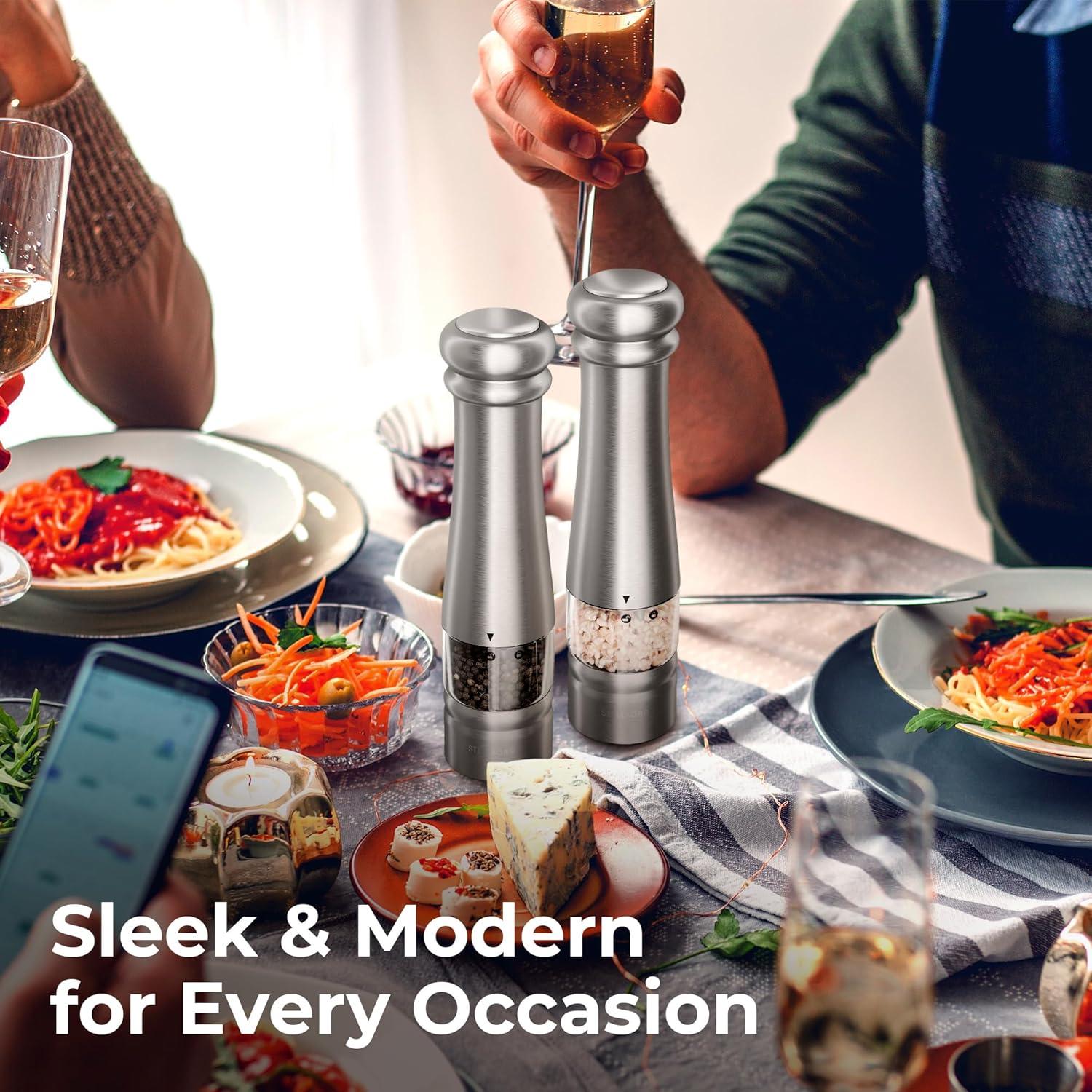 Juego de Molinillos Eléctricos de Sal y Pimienta Stellagro 35g