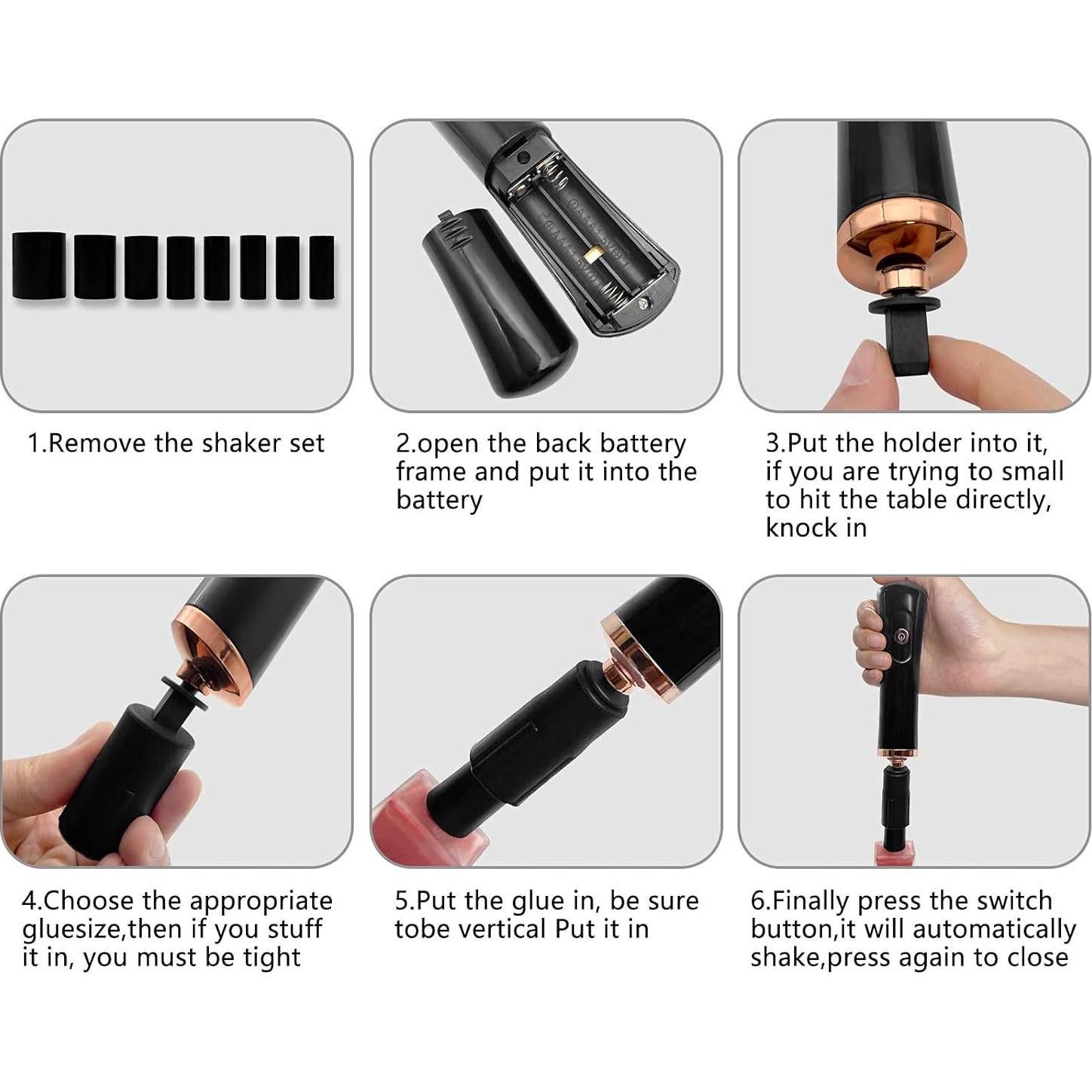 Mezclador Eléctrico de Esmalte ZLMONDEE Portátil Negro