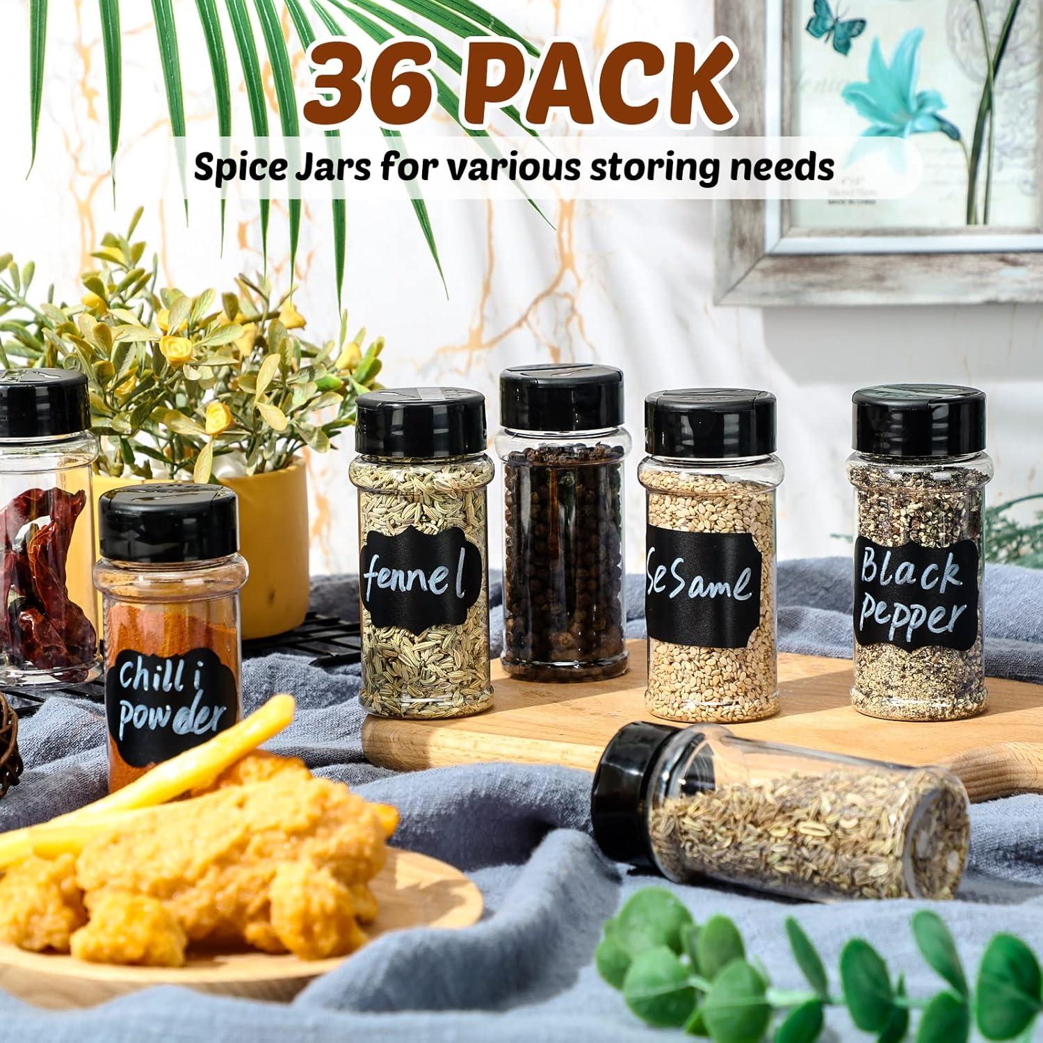 Tarros de Especias Eccliy 36 Piezas 85ml Plástico Negro