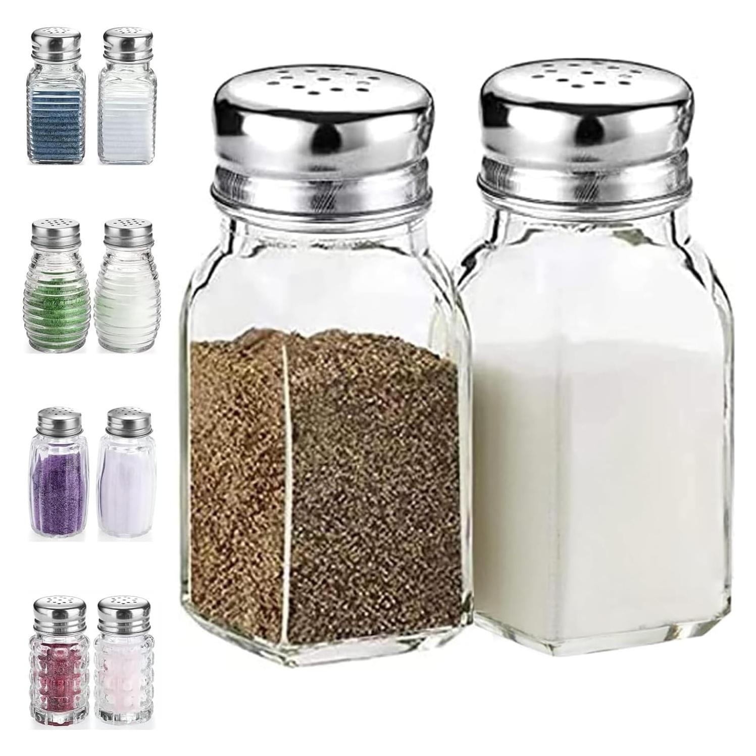 Juego de Saleros y Pimenteros DWTS de Vidrio y Acero Inoxidable