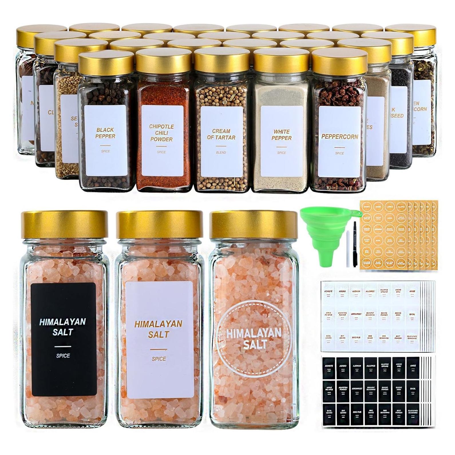 Set de Frascos de Especias JARXSUN 24 Piezas 120 ml Vidrio