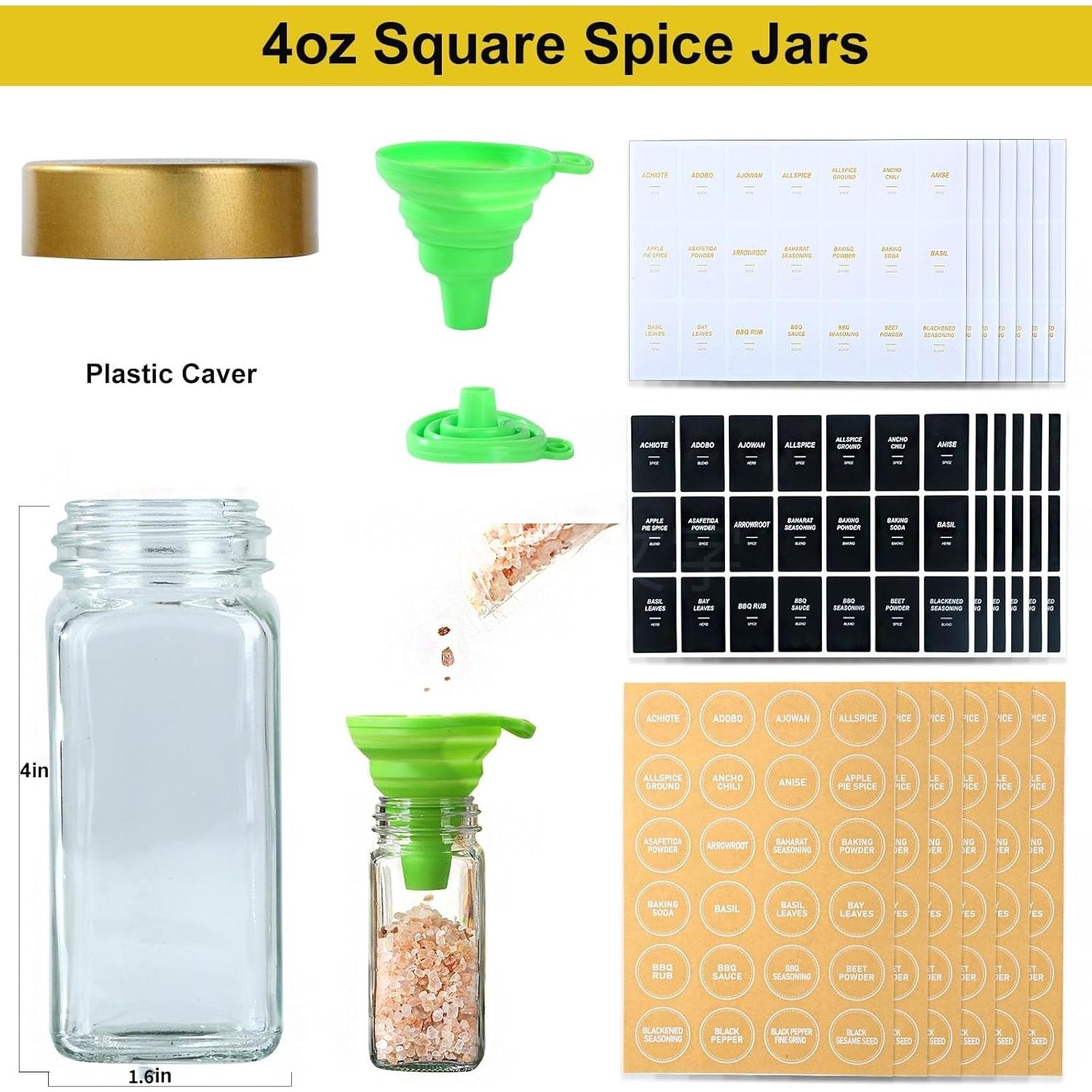 Set de Frascos de Especias JARXSUN 24 Piezas 120 ml Vidrio