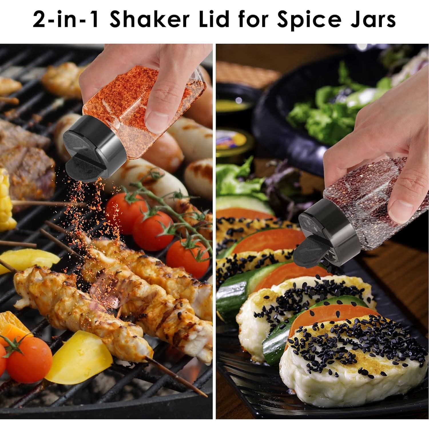 Juego de 12 tarros de especias de vidrio Saiveina 118ml