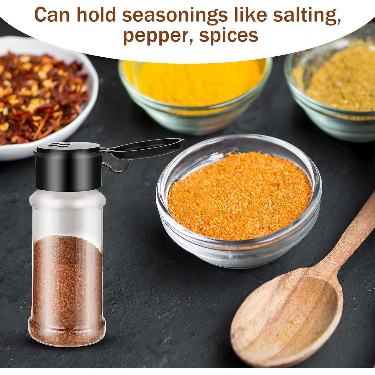 Juego de 6 Tarros de Especias Plástico 3oz con Tapas TIESOME