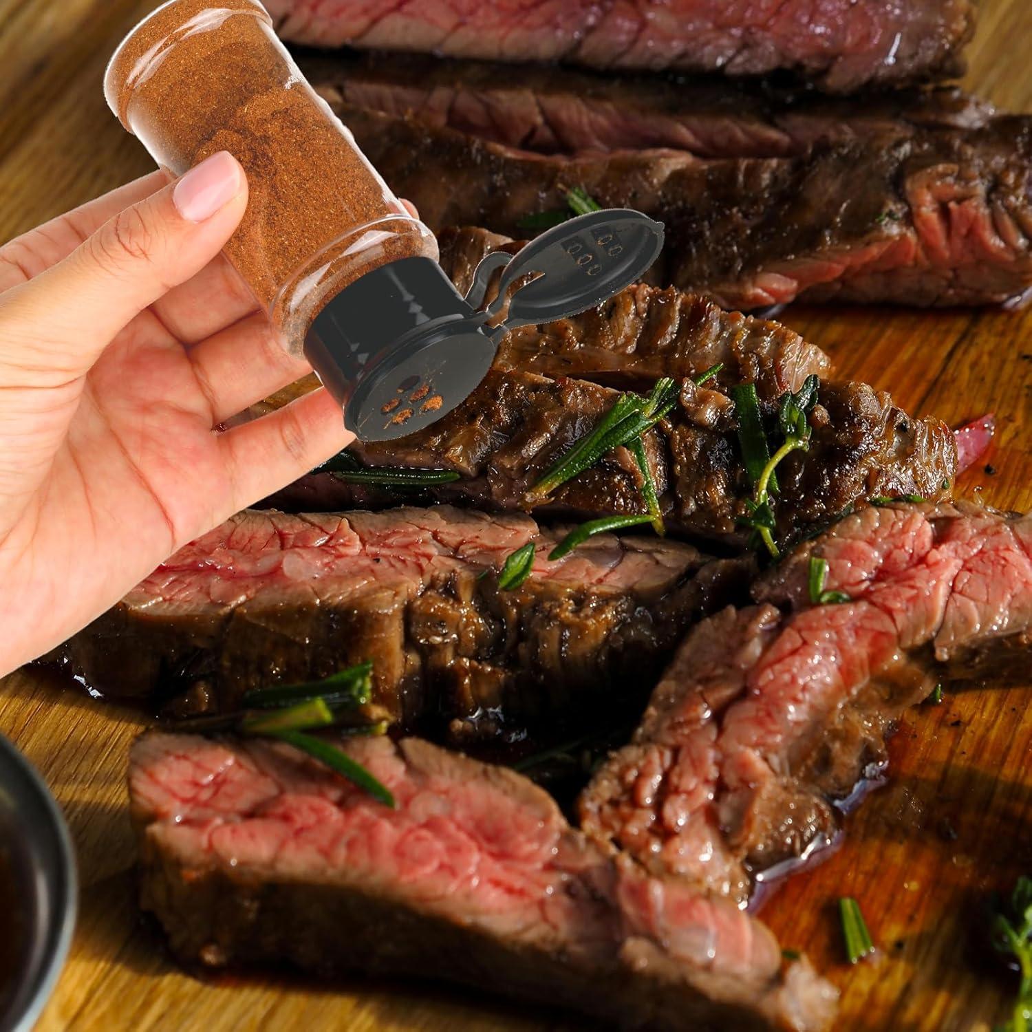 Juego de 6 Tarros de Especias Plástico 3oz con Tapas TIESOME