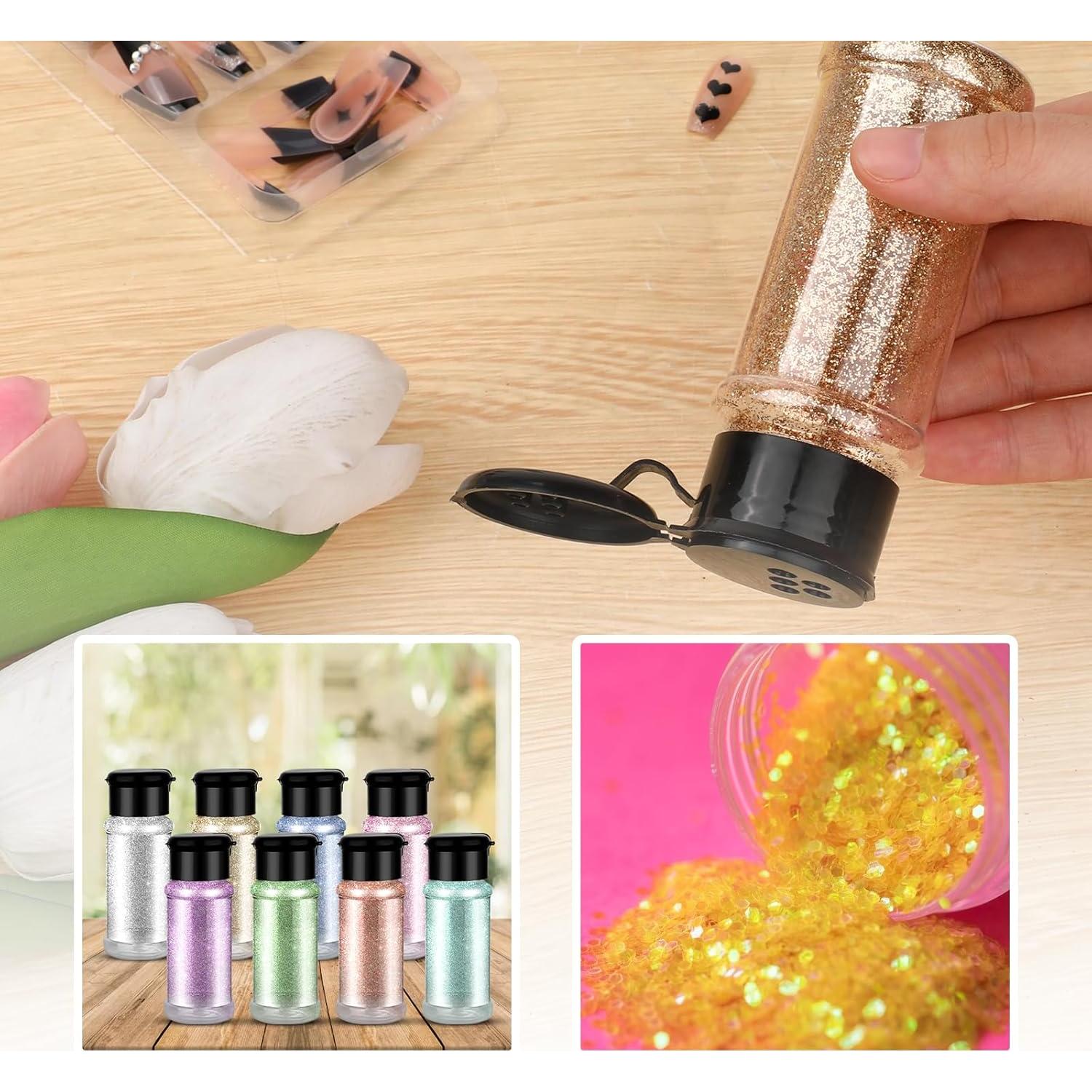 Juego de 6 Tarros de Especias Plástico 3oz con Tapas TIESOME