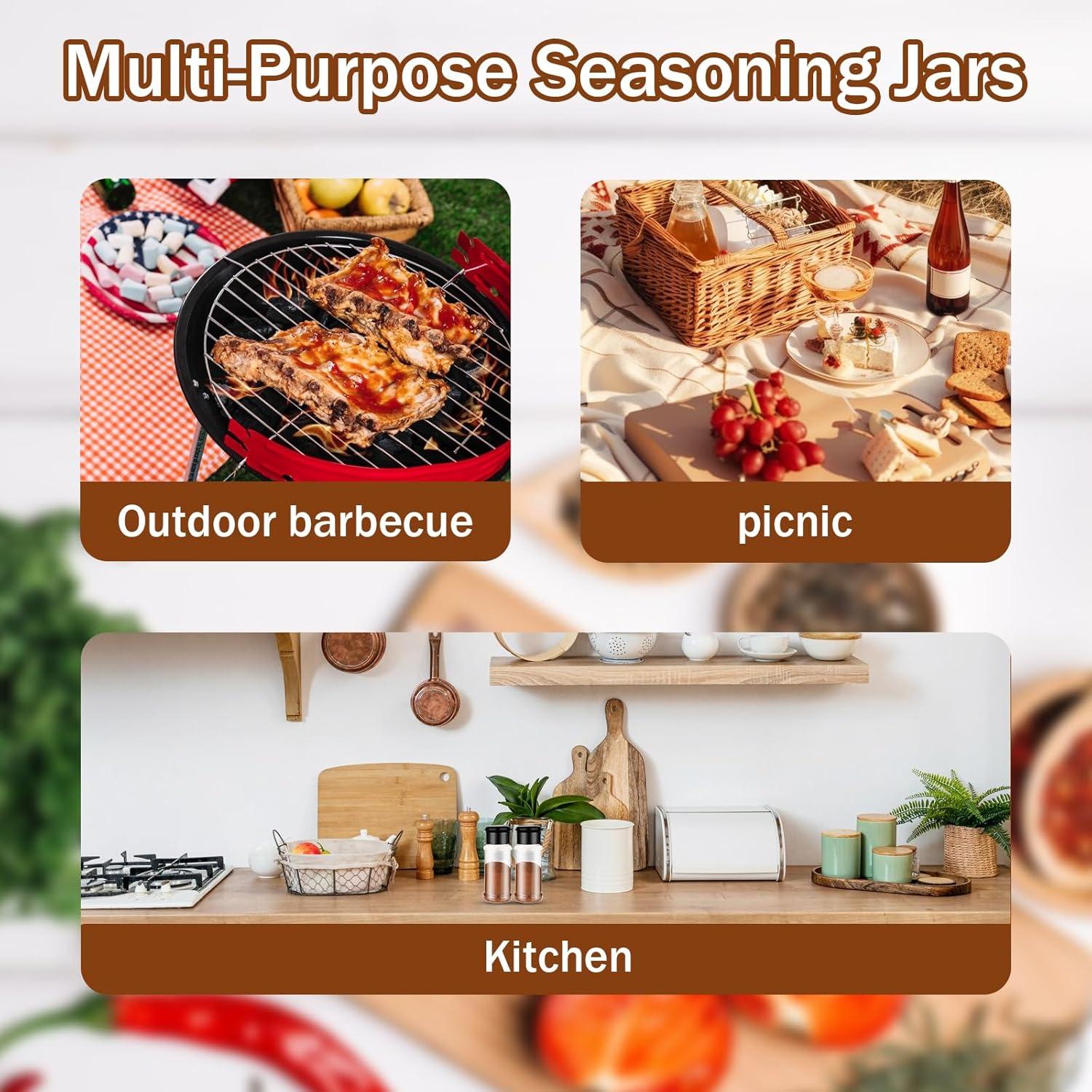 Juego de 6 Tarros de Especias Plástico 3oz con Tapas TIESOME