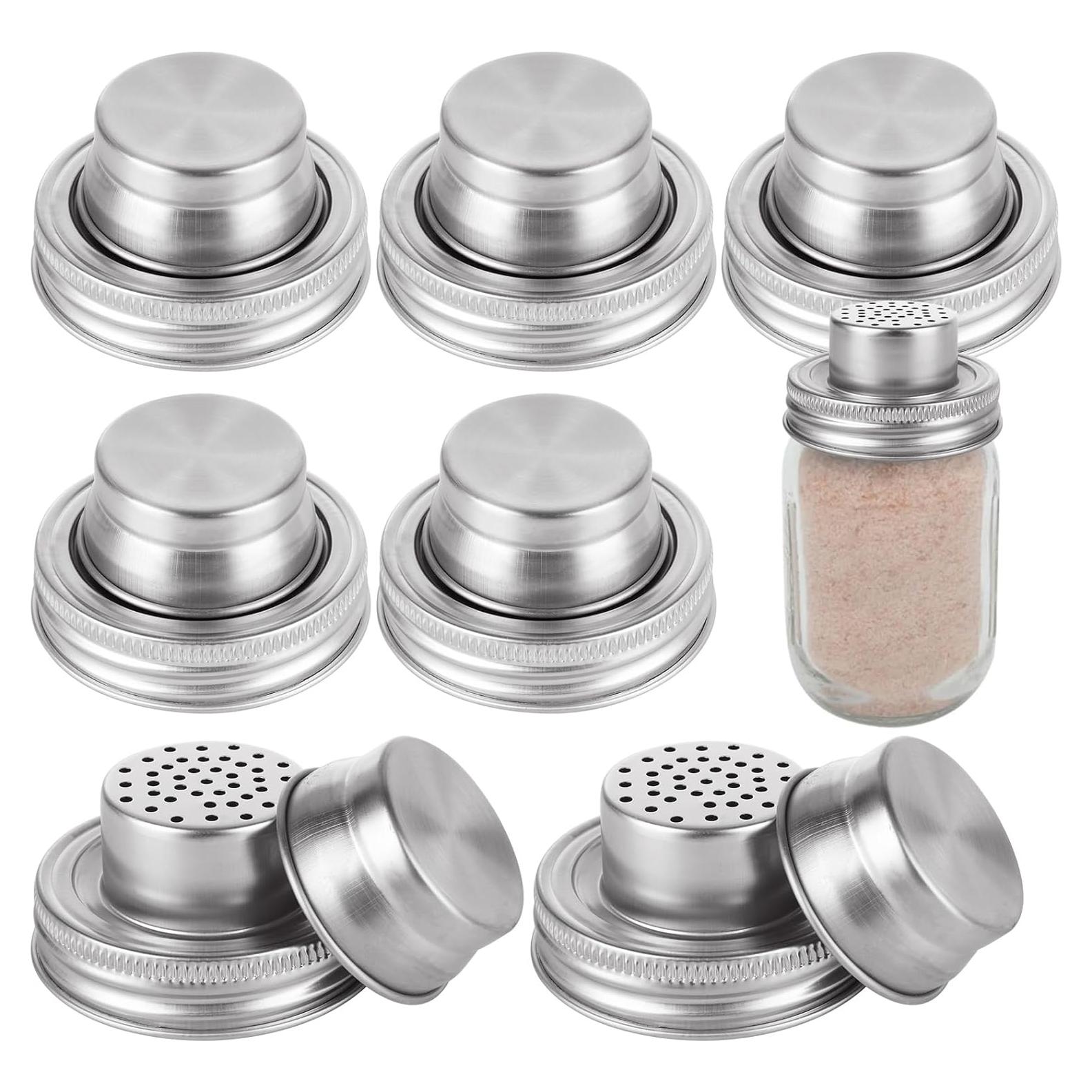 Paquete de 8 tapas de acero inoxidable 74 mm con sello de silicona