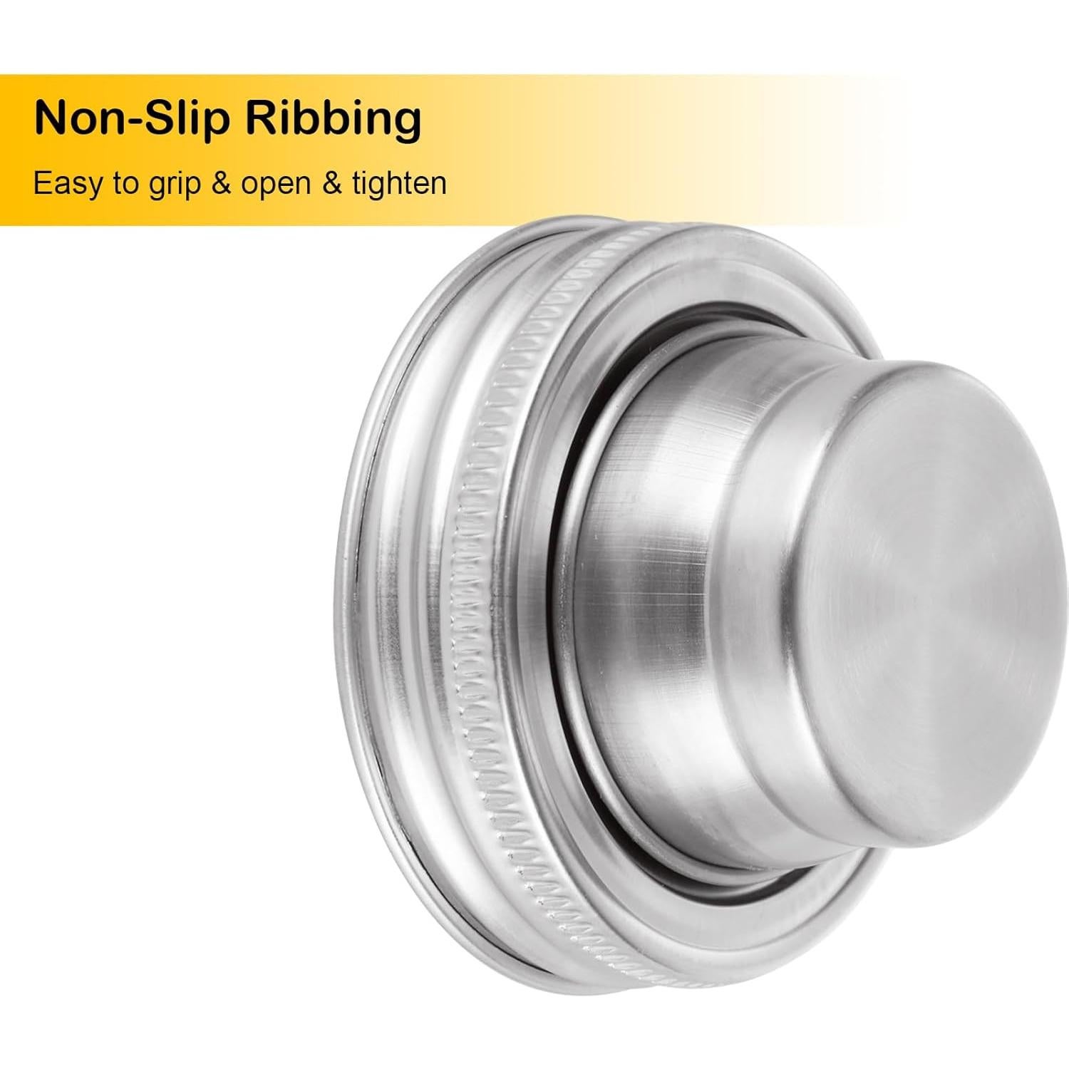 Paquete de 8 tapas de acero inoxidable 74 mm con sello de silicona