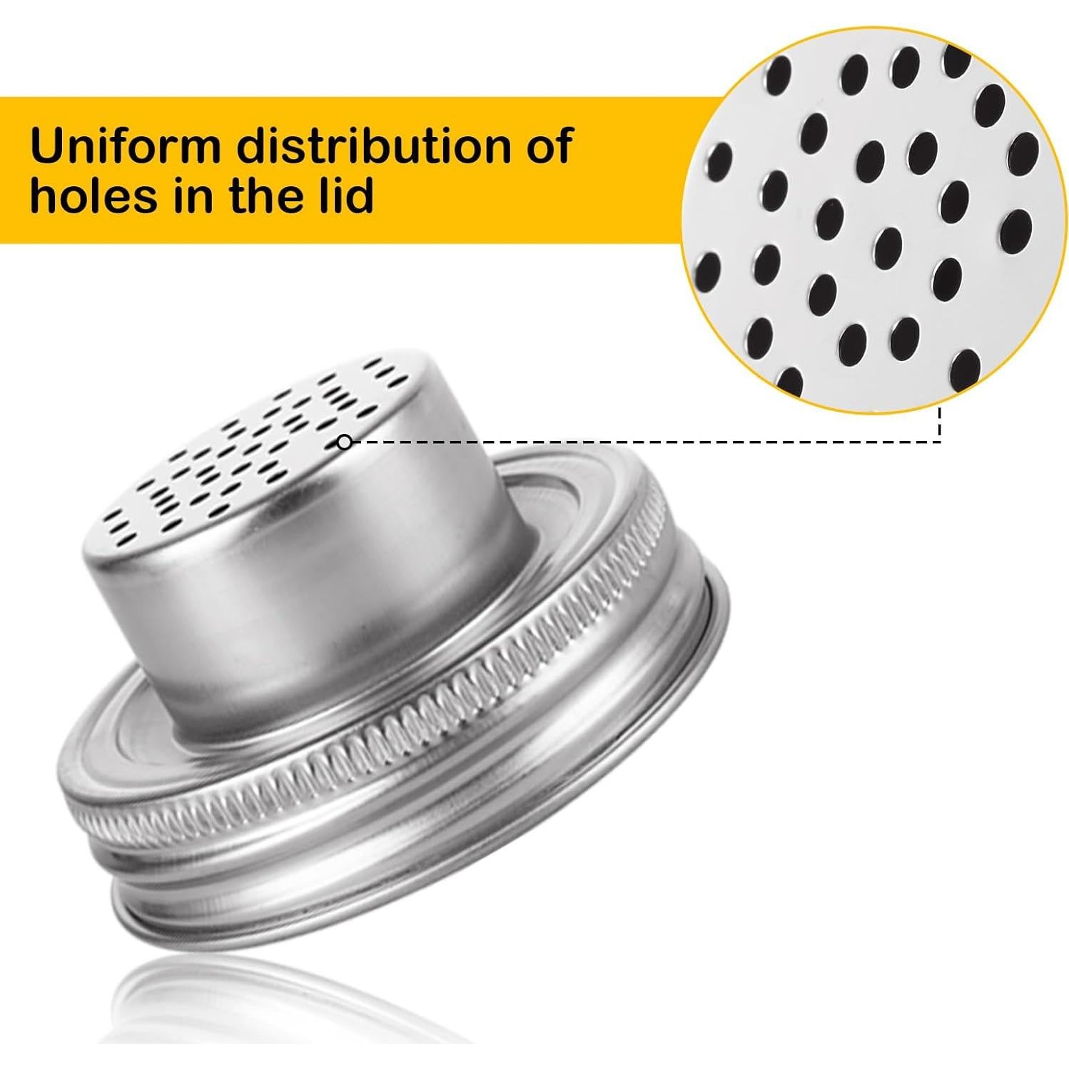 Paquete de 8 tapas de acero inoxidable 74 mm con sello de silicona
