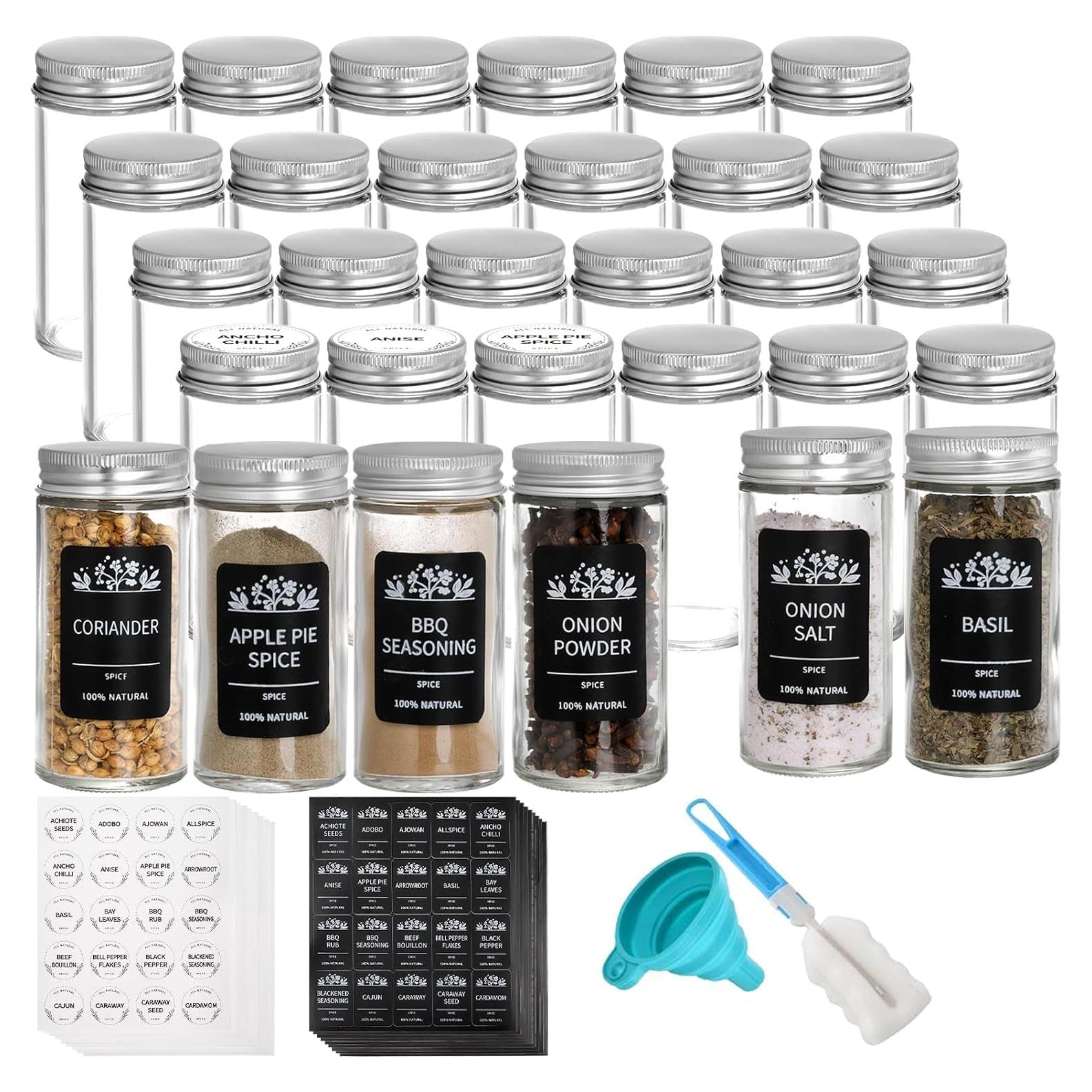 Juego de 30 Tarros de Especias Tebery de Vidrio 88.7 ml