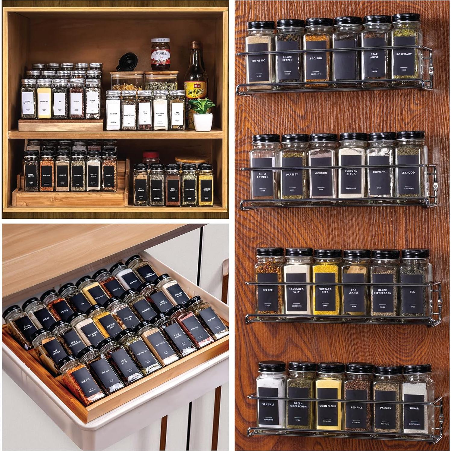 Set de Frascos de Especias Laramaid 24 Piezas 118ml con Etiquetas