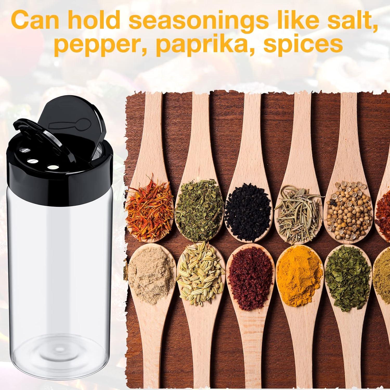 Paquete de 40 tarros de especias plásticos 100 ml con tapa shaker