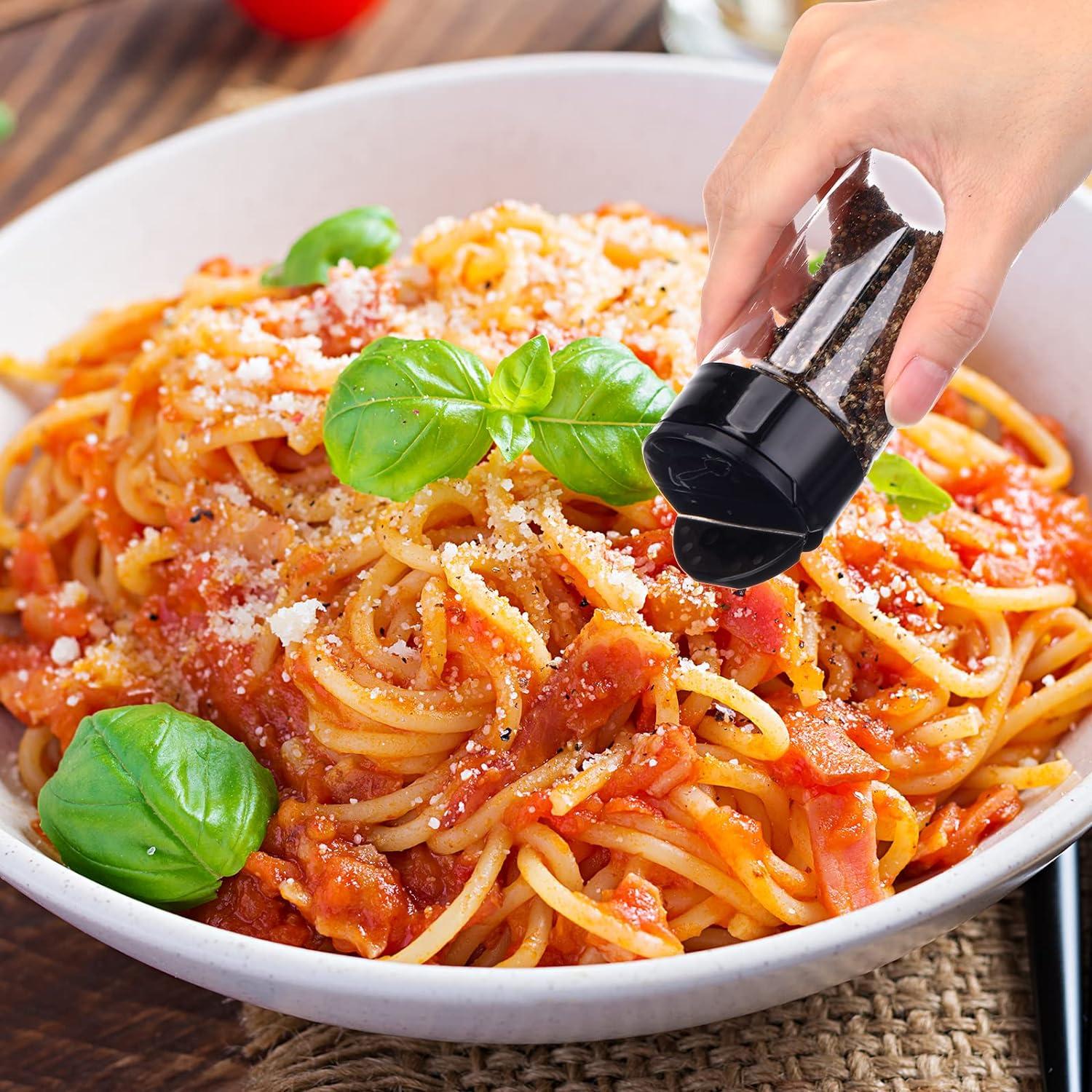 Paquete de 40 tarros de especias plásticos 100 ml con tapa shaker