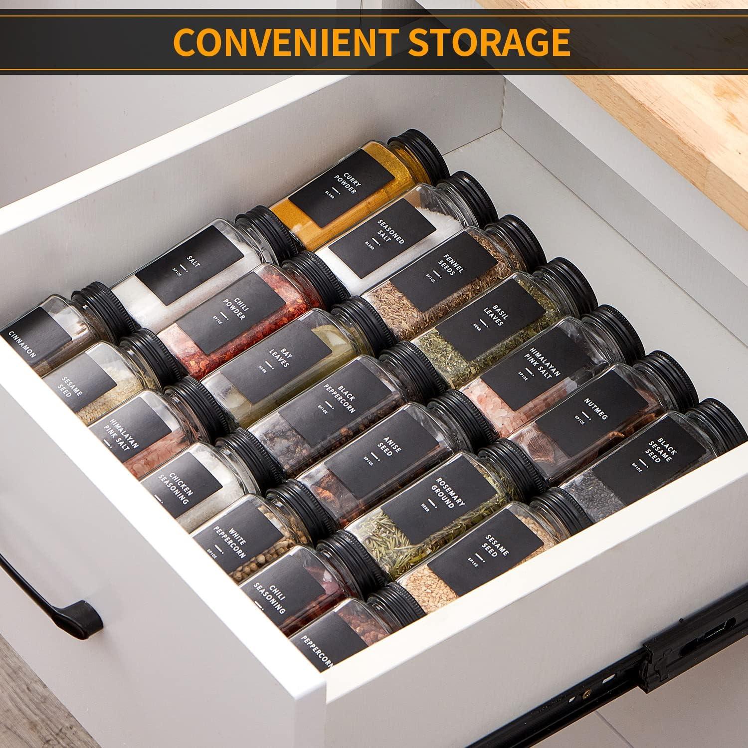 Set de 36 Tarros de Especias de Vidrio 4oz con Etiquetas