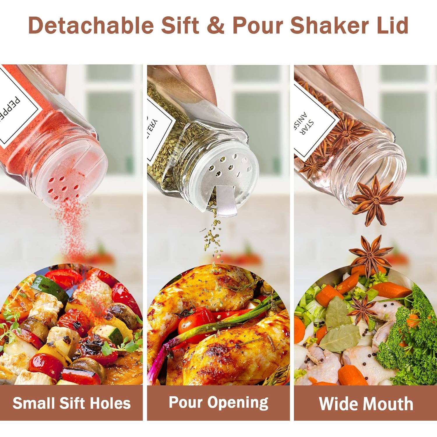 Juego de Frascos de Especias Aliggbent 36 Pcs 113 ml Vidrio