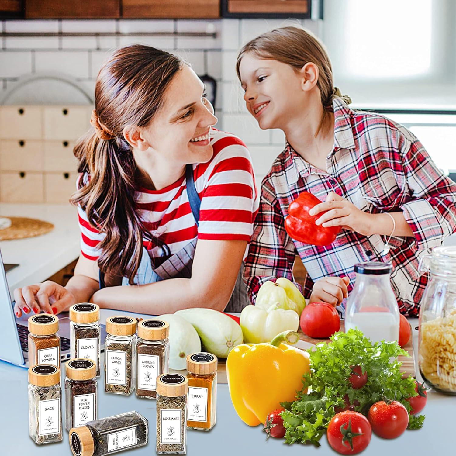 Juego de Frascos de Especias Aliggbent 36 Pcs 113 ml Vidrio