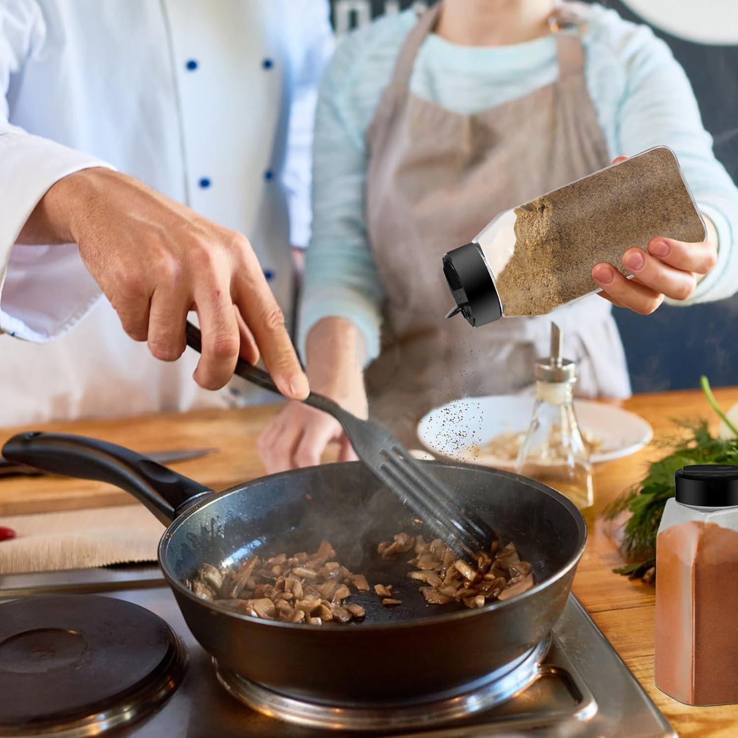 Tarros de Especias Ysglory 28 Pack 473ml Plástico Tapa Negra