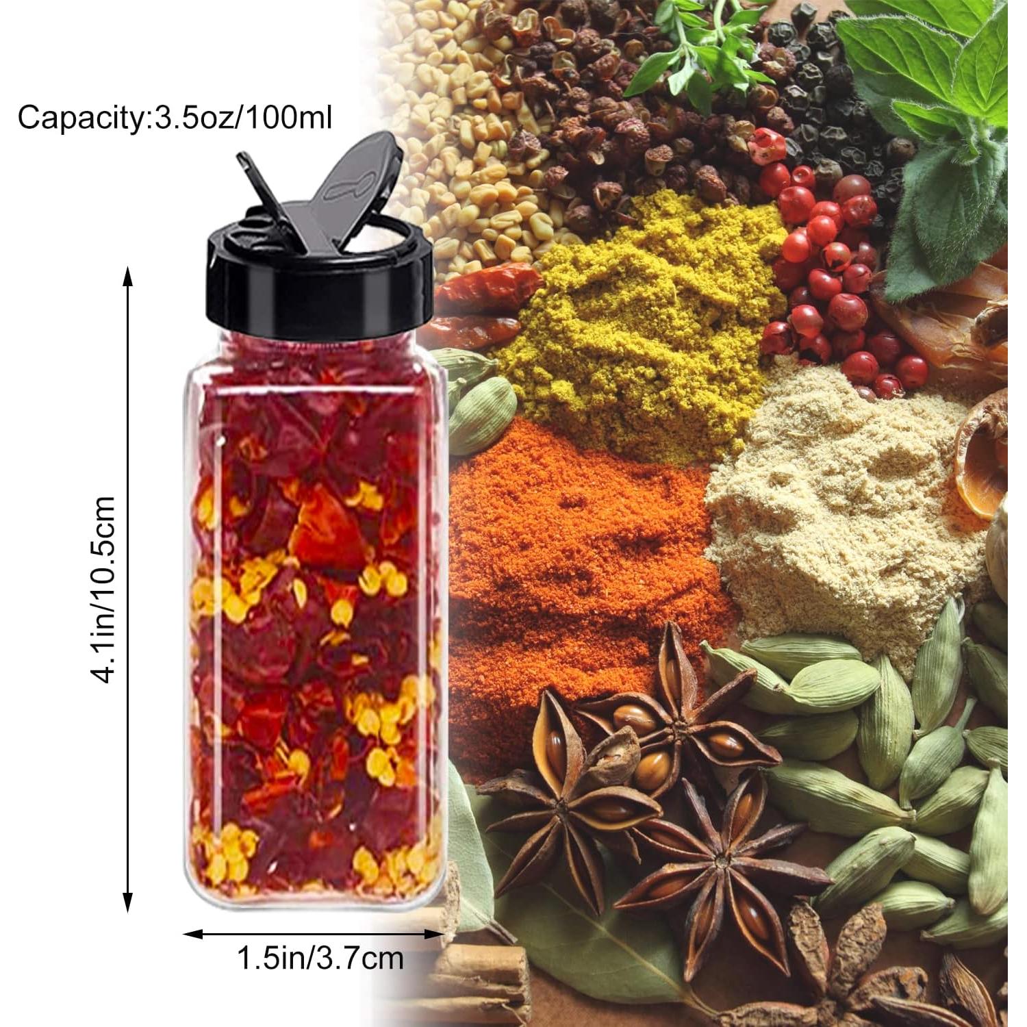 Paquete de 24 frascos de especias Tiaiidi 100 ml cuadrados