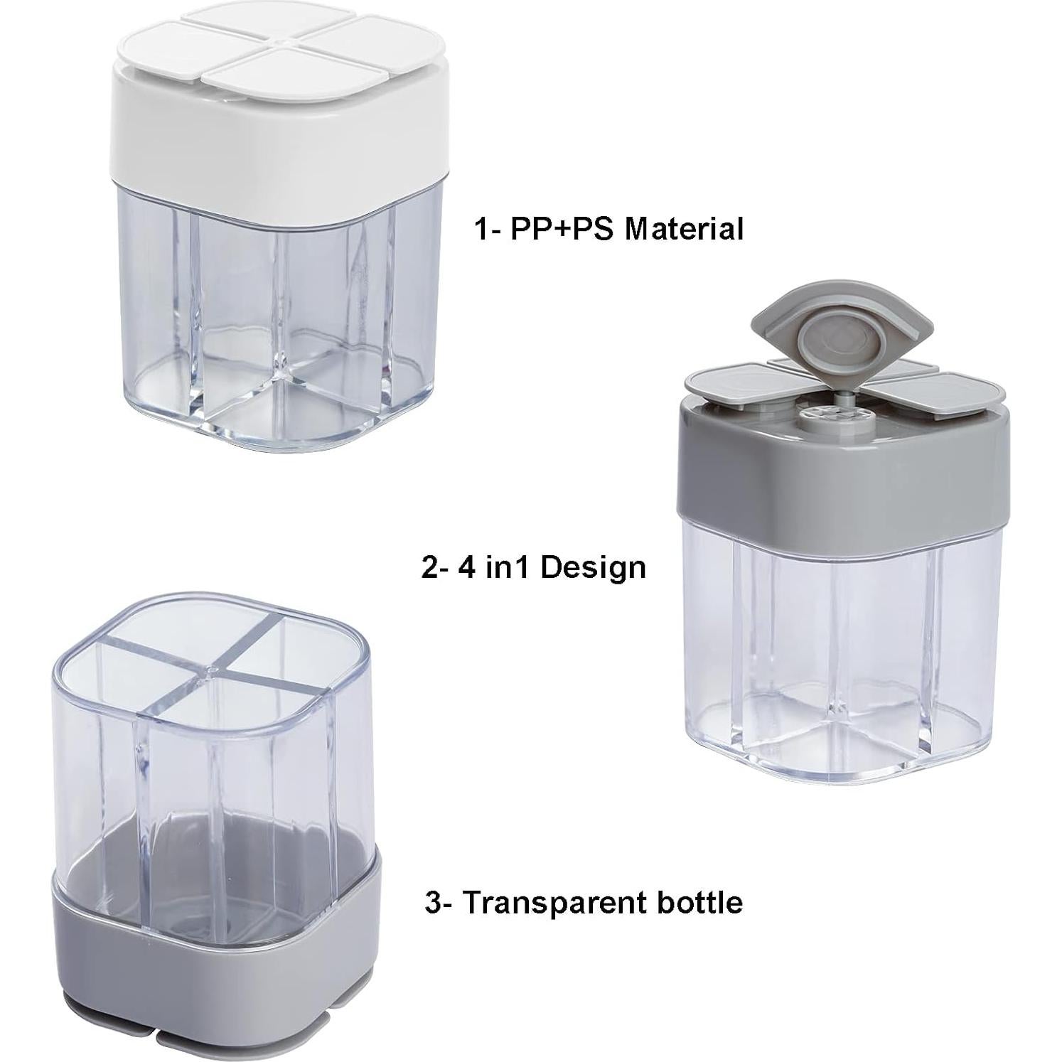 Contenedor de Especias 4 en 1 Miayon - 2 Piezas Transparentes