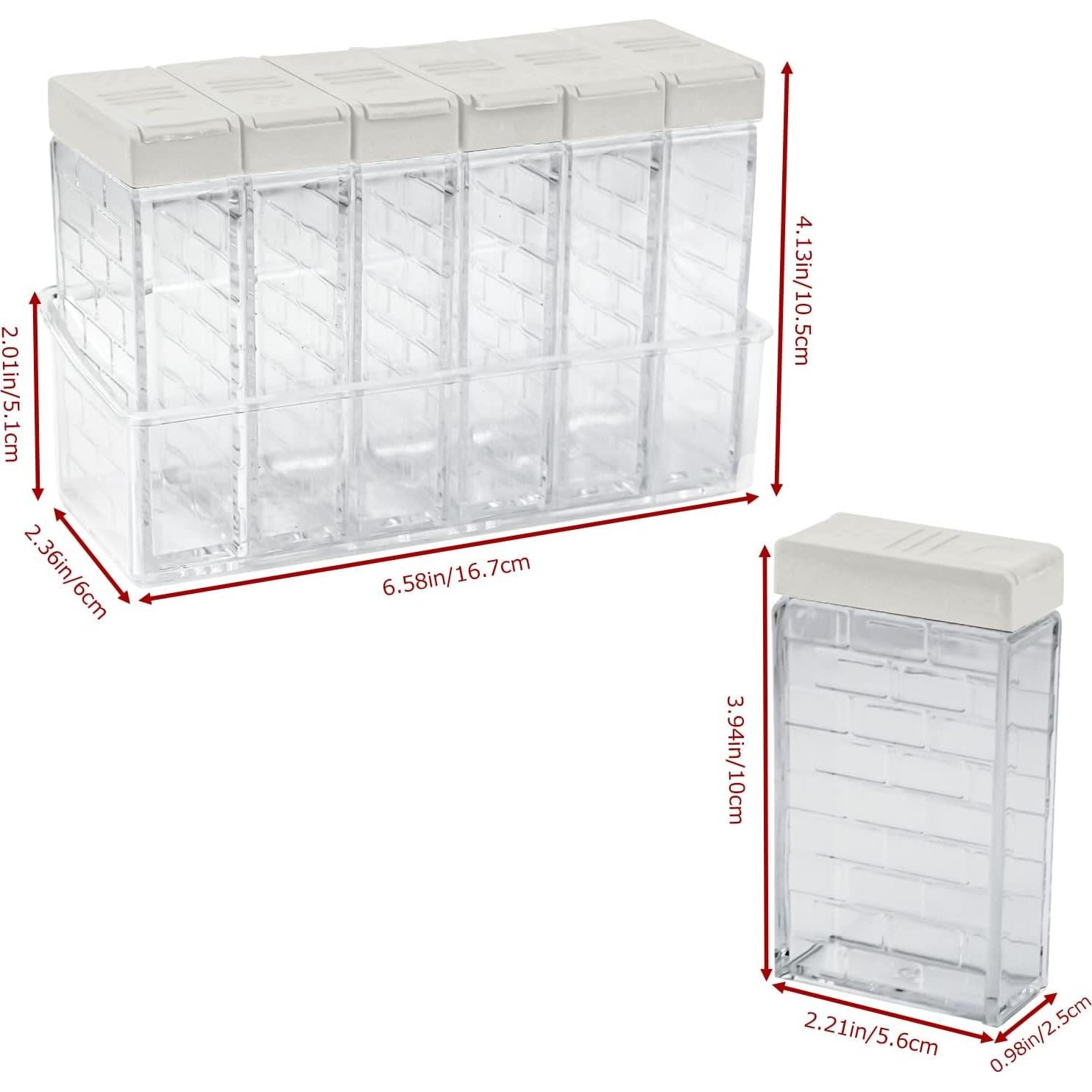 Set de 6 Tarros para Especias Jucaifu Blanco 0.85L