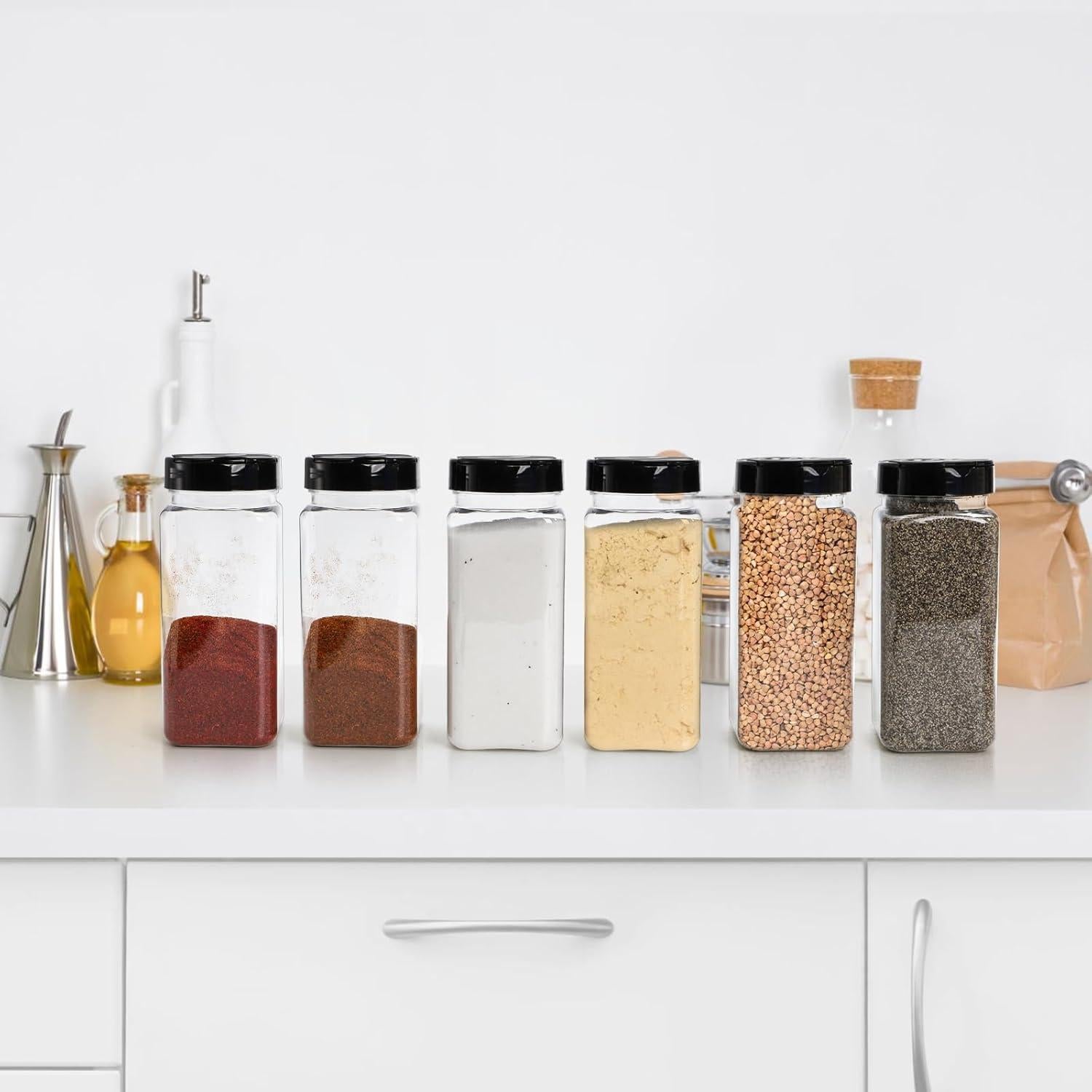 Tarros de Especias Hacaroa 16 Pack 621 g Plástico Transparente