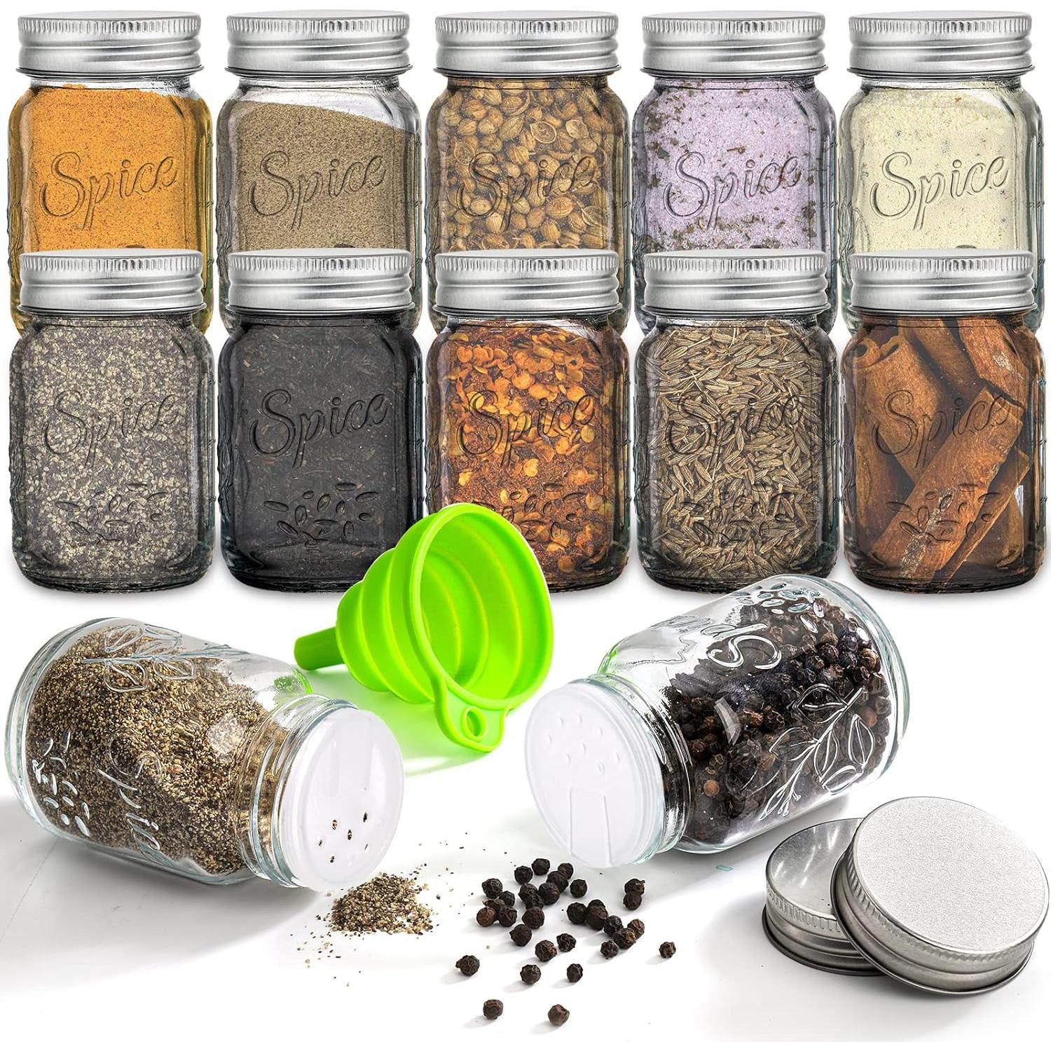 Set de 30 Tarros de Especias de Vidrio Coloch 118ml con Tapa Hermética