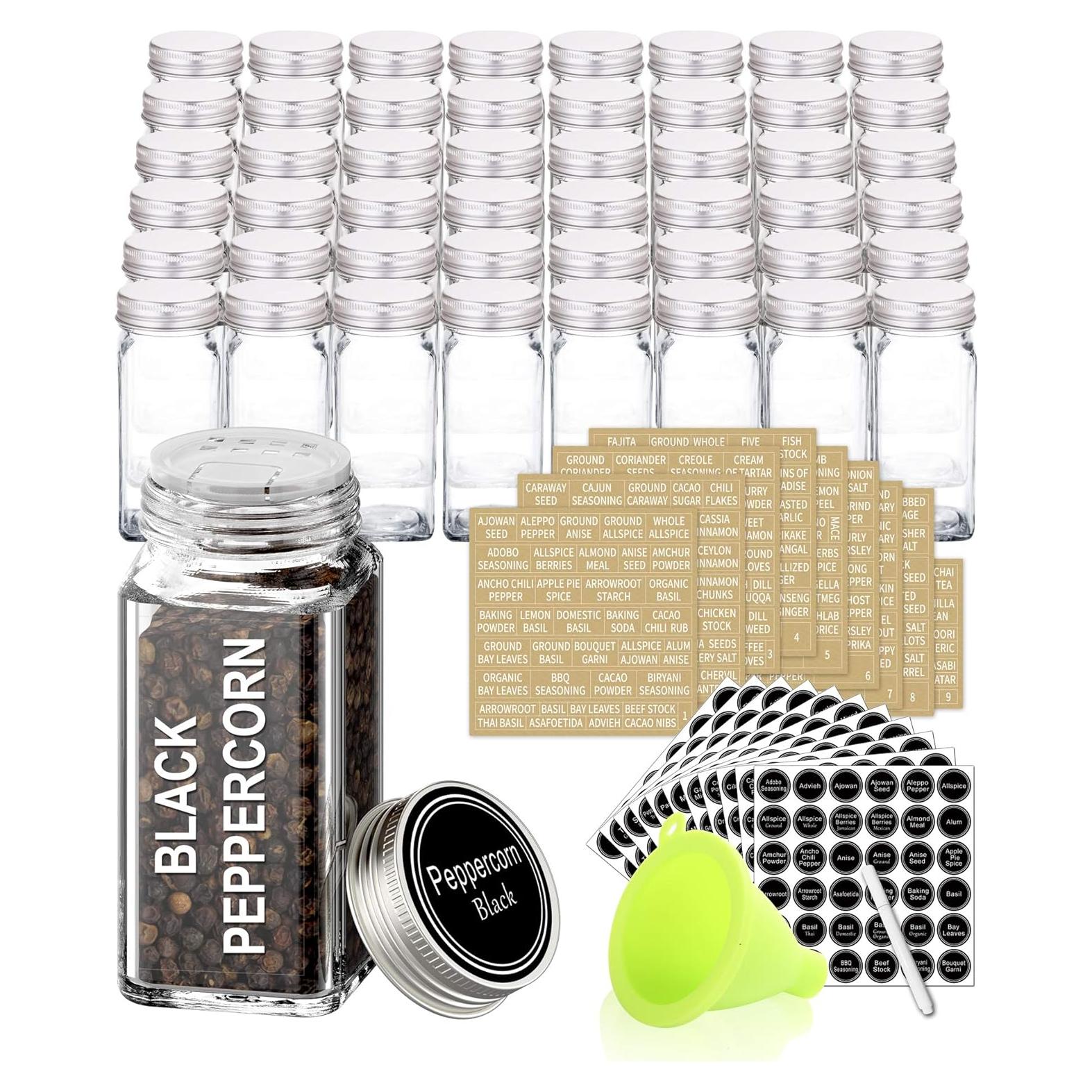 Conjunto de 48 Tarros de Especias de Vidrio SWOMMOLY 118ml