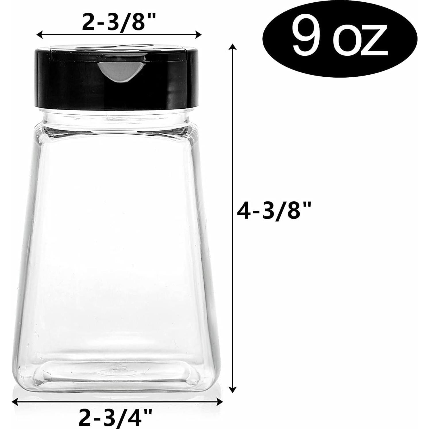 Tebery 24 Tarros de Plástico Transparentes para Especias 266ml