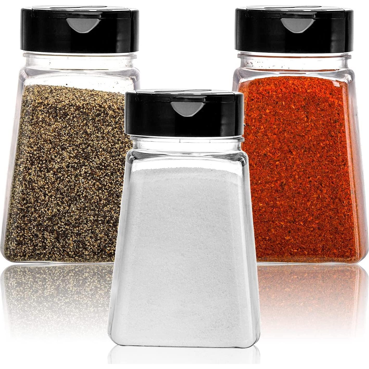 Tebery 24 Tarros de Plástico Transparentes para Especias 266ml