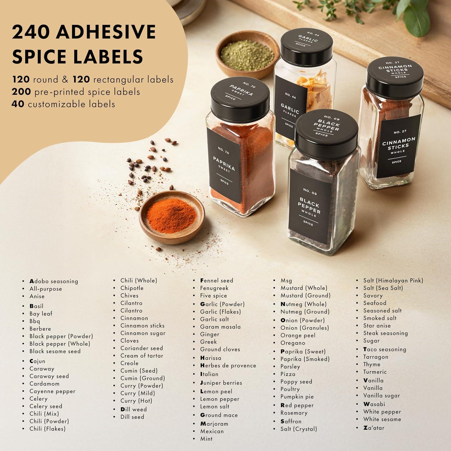 Set de Tarros de Especias EDELHAUS 24x120ml con Etiquetas y Embudo